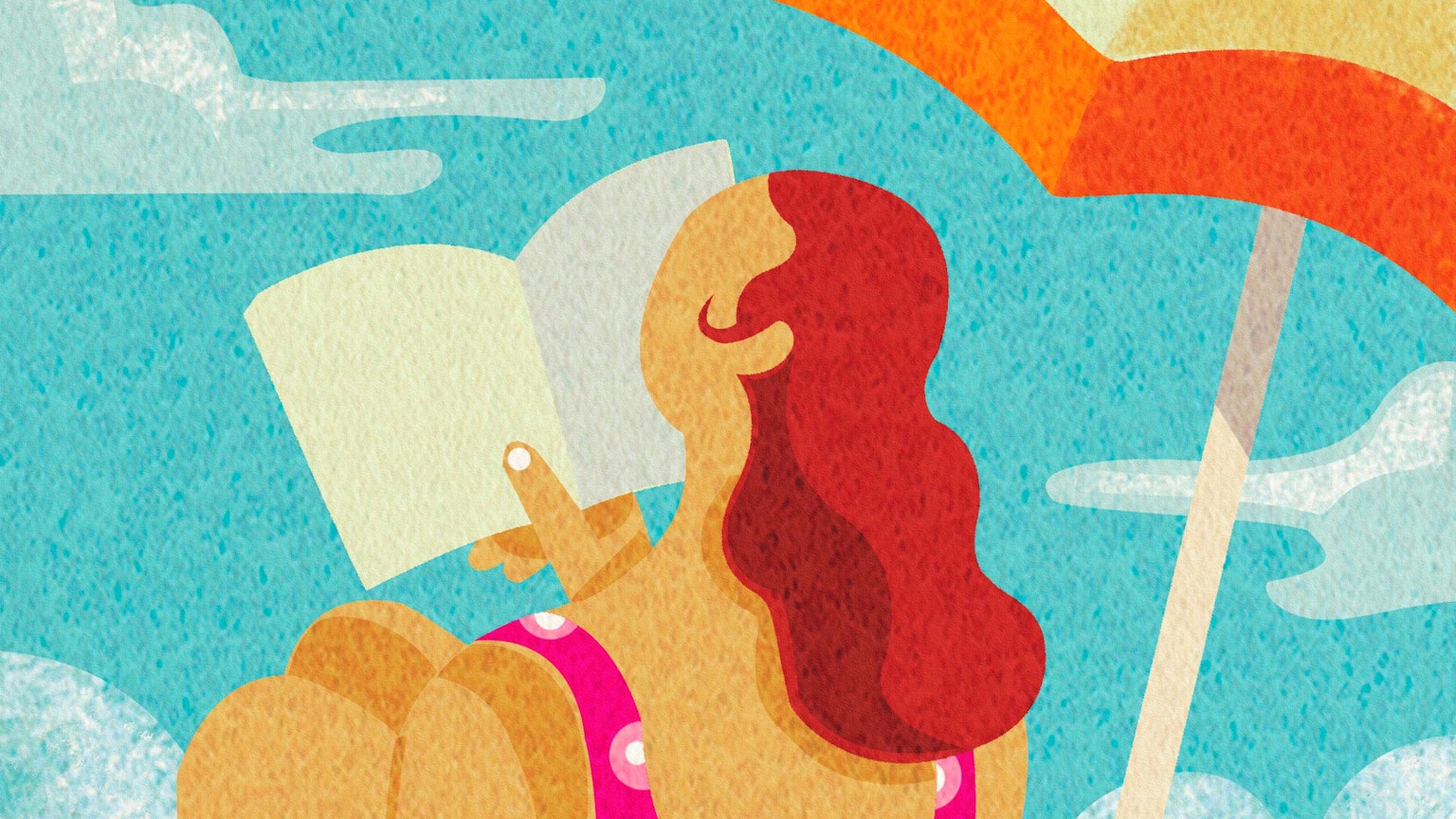 Lesende Frau am Strand