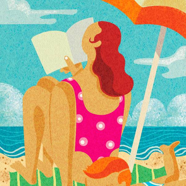 Lesende Frau am Strand