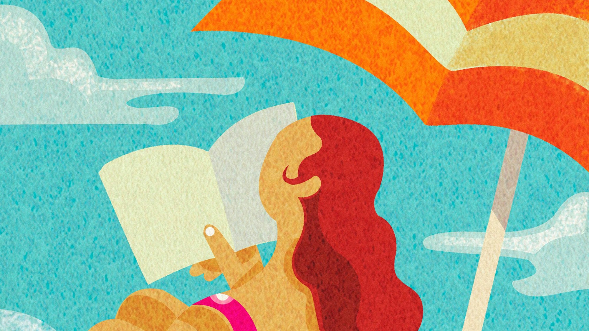 Lesende Frau am Strand