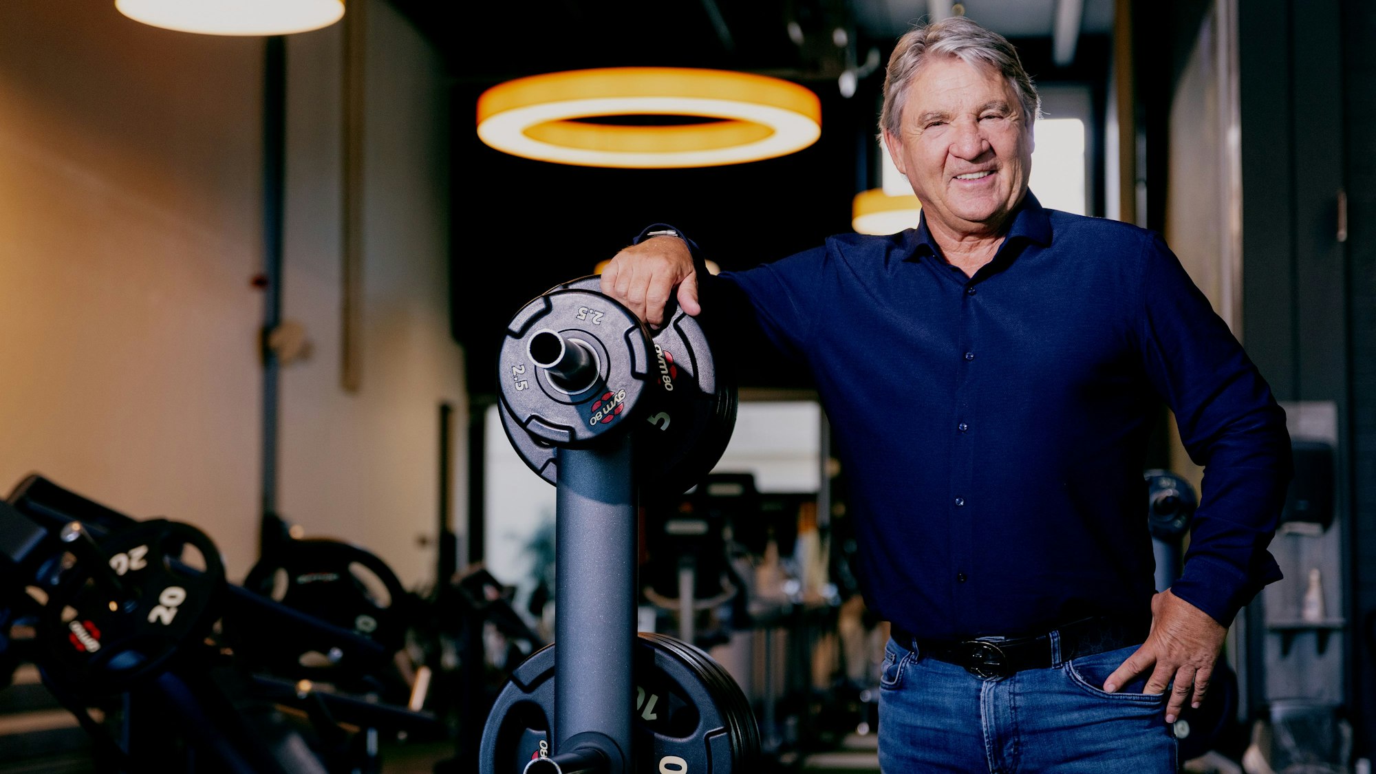 15.07.2025, Köln: Interview mit Frank Böhme, Gründer der Fitnessstudio-Kette Just Fit, in der JustFit Firmenzentrale Frechen - Frank Böhme im Fitnessstudio in Frechen. Foto: Thilo Schmülgen
