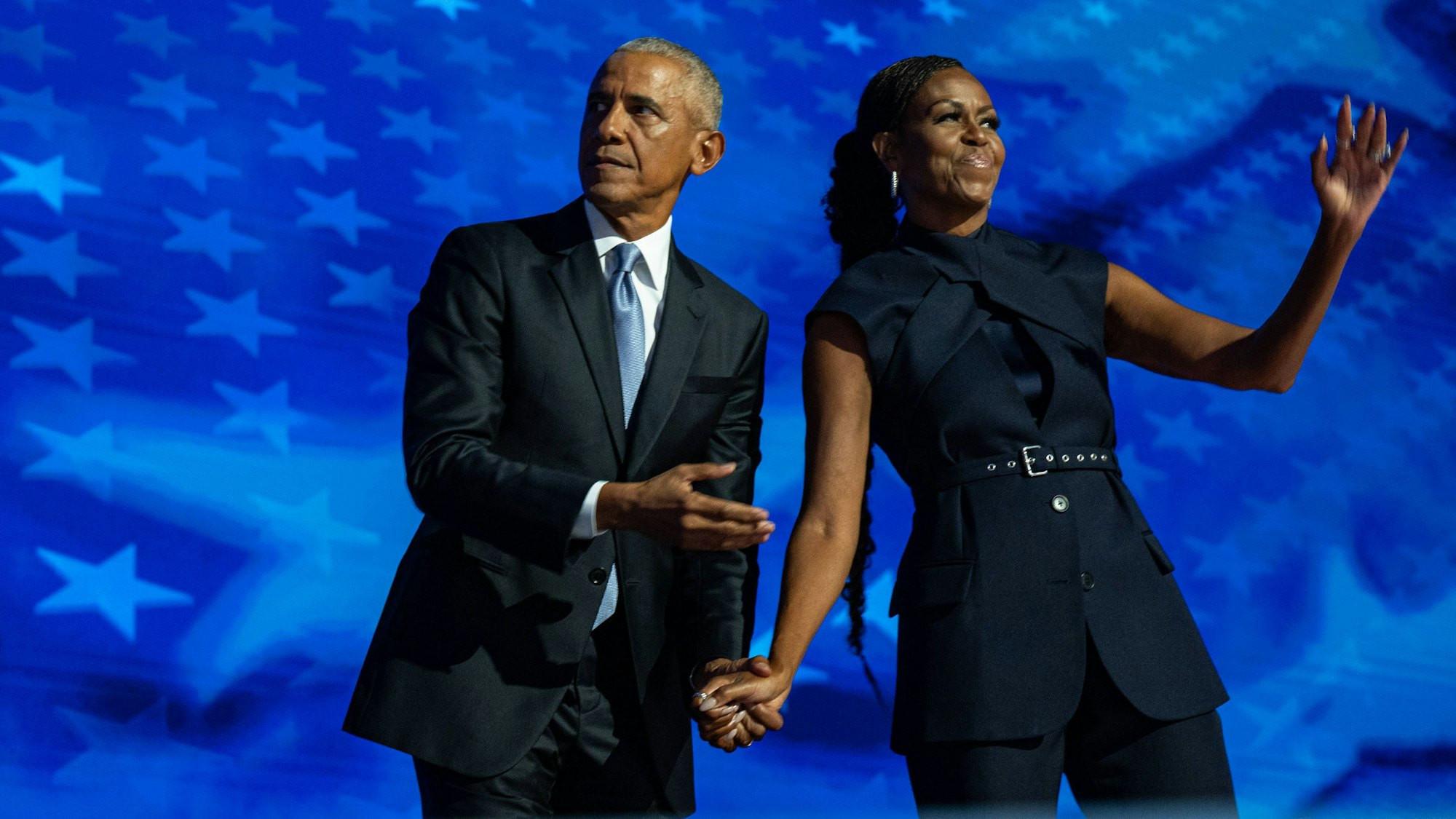 Barack und Michelle Obama beim Demokratischen Parteitag 2024 in Chicago.