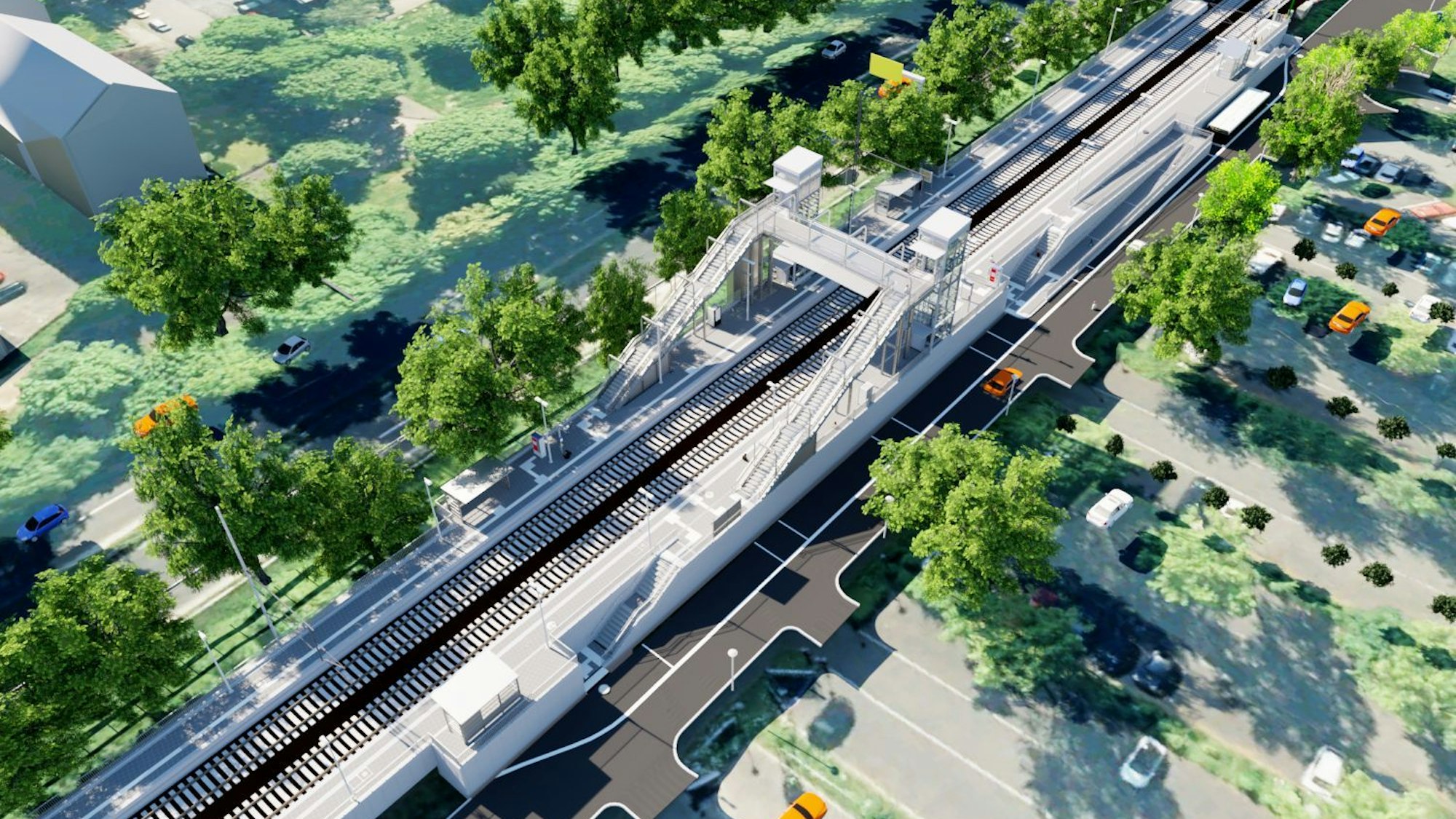 Eine Visualisierung des neuen Bahnhofes in Bad Honnef.