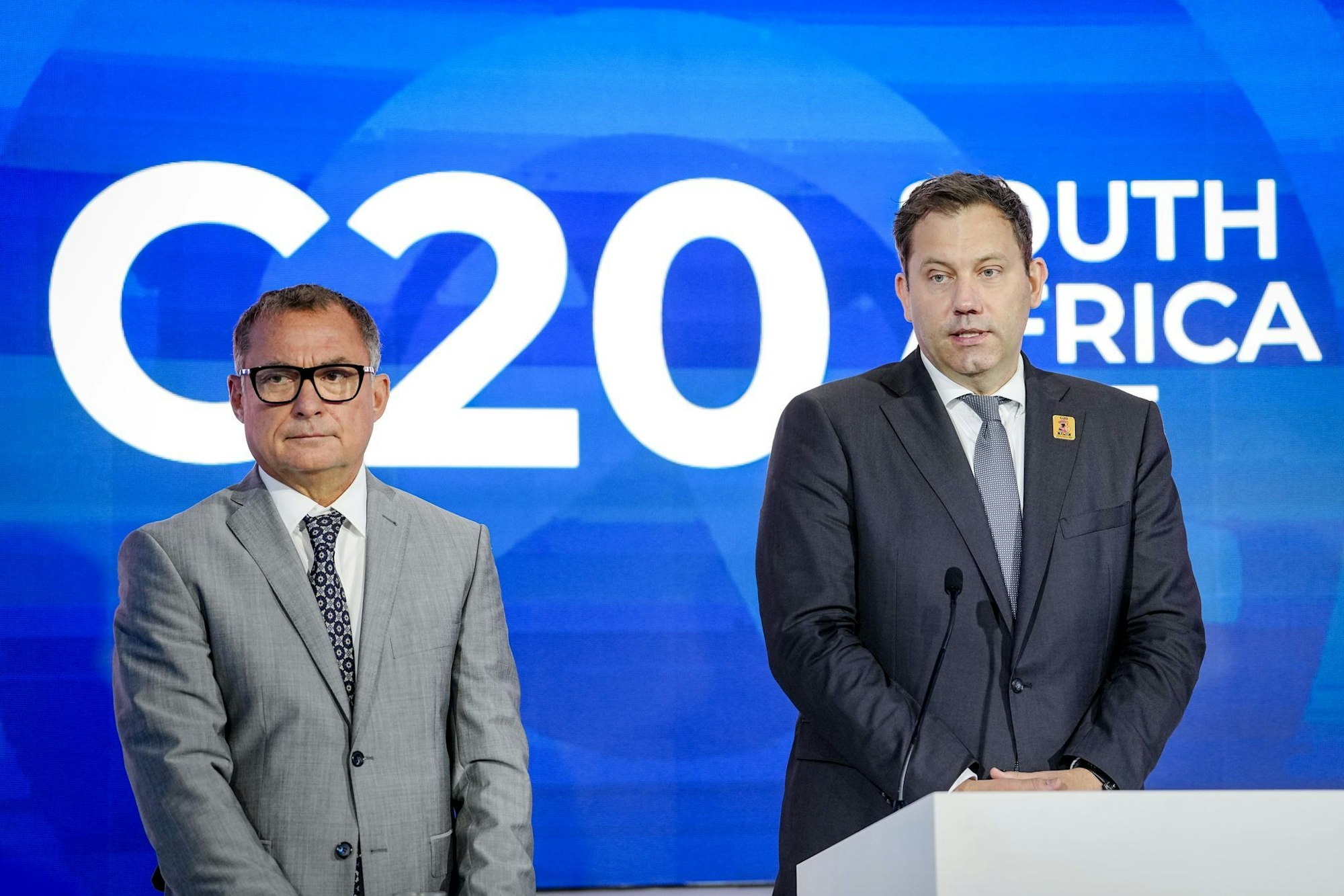 Nagel und Klingbeil beim Treffen der G20 in Südafrika.