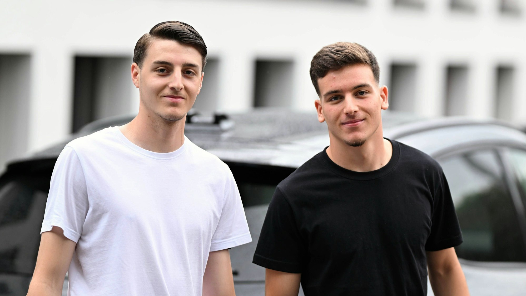 16.07.2025, xophax, Fussball 1.Bundesliga, 1.FC Köln 2025 / 2026 Training Malek El Mala und Said El Mala , rechts Köln *** 16 07 2025, xophax, Soccer 1 Bundesliga, 1 FC Köln 2025 2026 Training Malek El Mala and Said El Mala , right Cologne