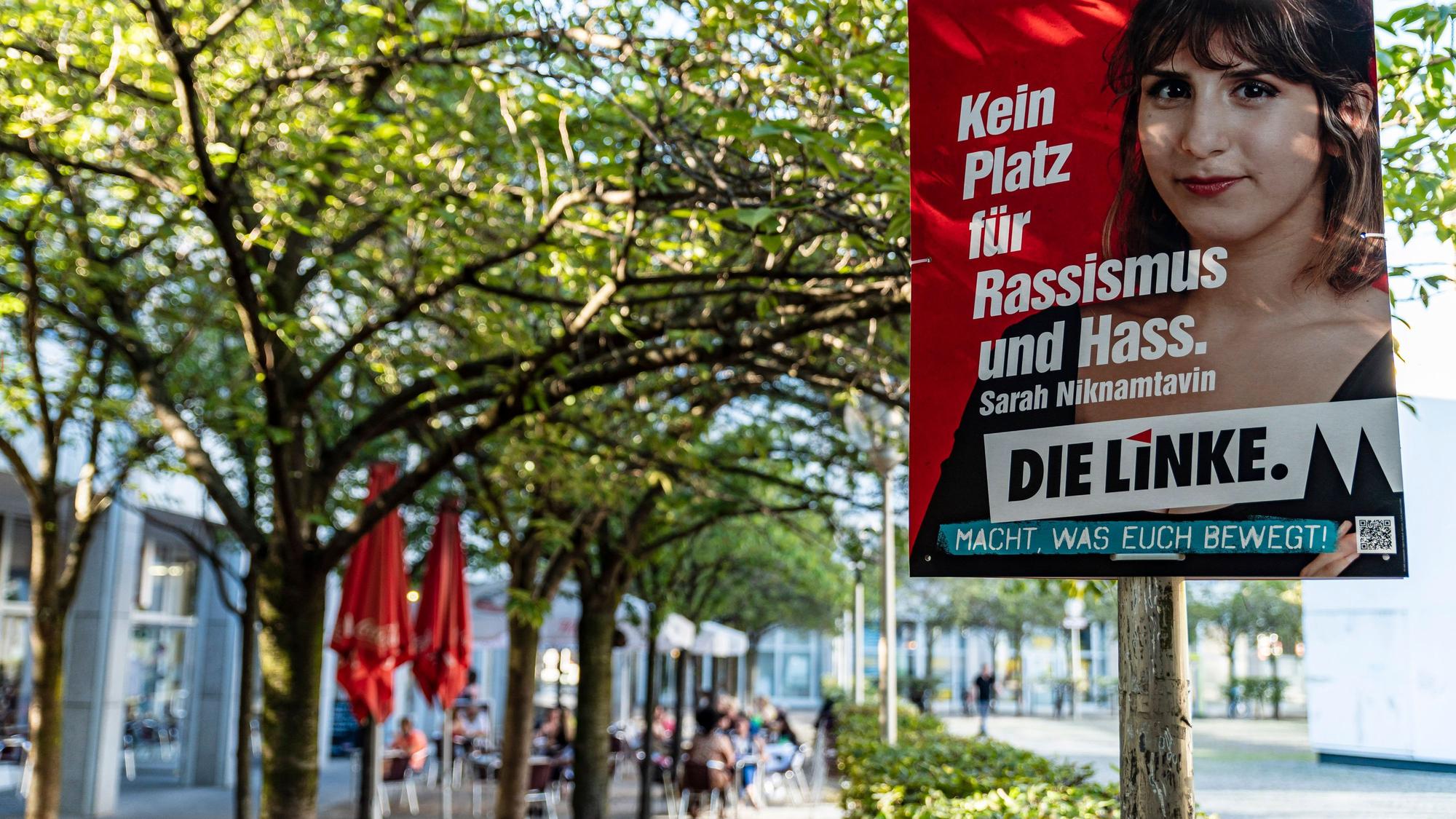 Sarah Niknamtavin auf einem Wahlplakat von 2020. Im September stellt sie sich nicht erneut zur Wahl für den Stadtrat.