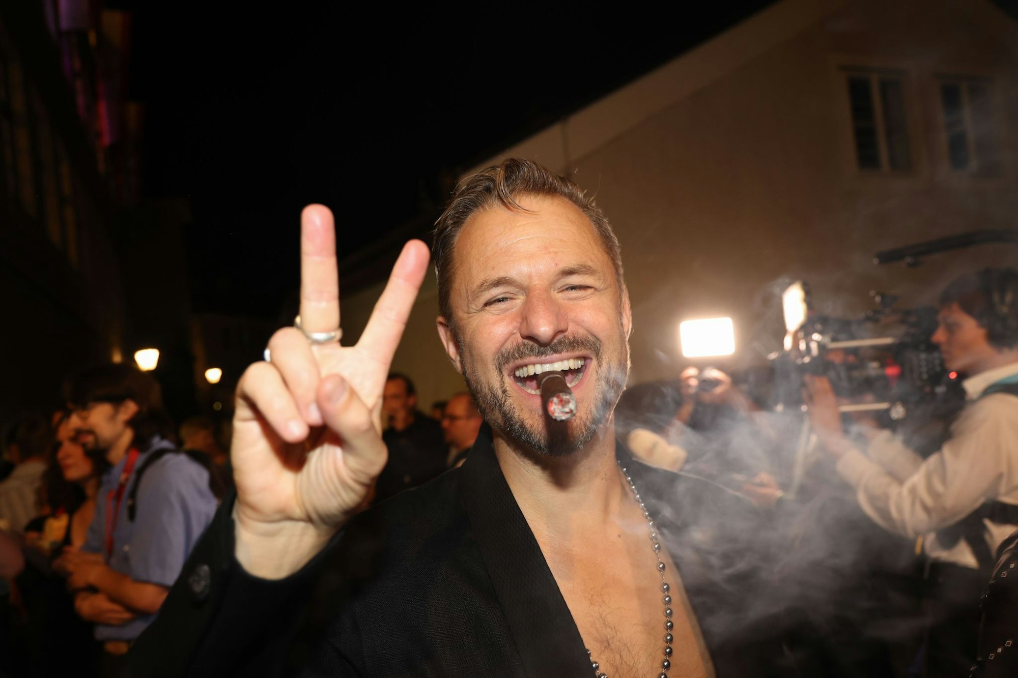 Der «Jedermann»-Schauspieler Philipp Hochmair auf der Premierenfeier des Vorjahres. (Archivbild)