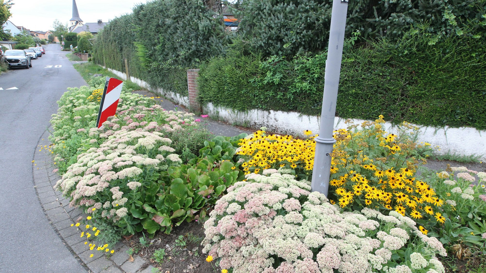 An der Kirchstraße hat die Rentnerin ebenfalls ein Beet angelegt.