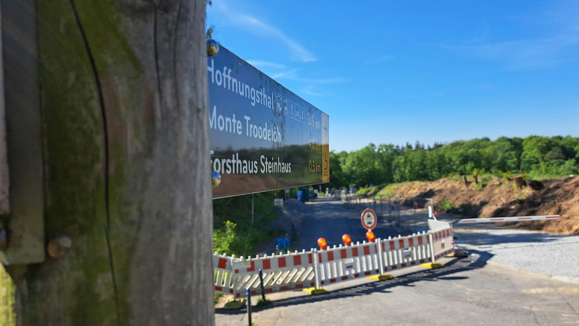 Das Foto zeigt eine Zufahrt zum Forsthaus Steinhaus