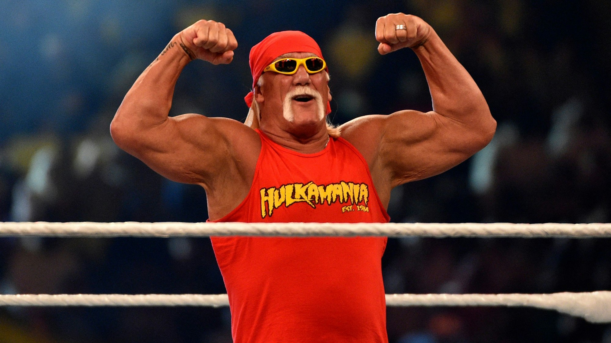 Hulk Hogan präsentiert seine Muskelberge