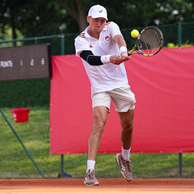 11.07.2025, xydrx, Köln, Tennis, 1.Bundesliga Herren, Kölner THC Stadion Rot-Weiss 1 - TC Bredeney 1, Tennisanlage Olympiaweg: Raphael Collignon Kölner THC Stadion Rot-Weiss 1 Nordrhein-Westfahlen Deutschland *** 11 07 2025, xydrx, Cologne, Tennis, 1 Bundesliga Herren, Kölner THC Stadion Rot Weiss 1 TC Bredeney 1, Tennisanlage Olympiaweg Raphael Collignon Kölner THC Stadion Rot Weiss 1 Nordrhein Westfahlen Germany