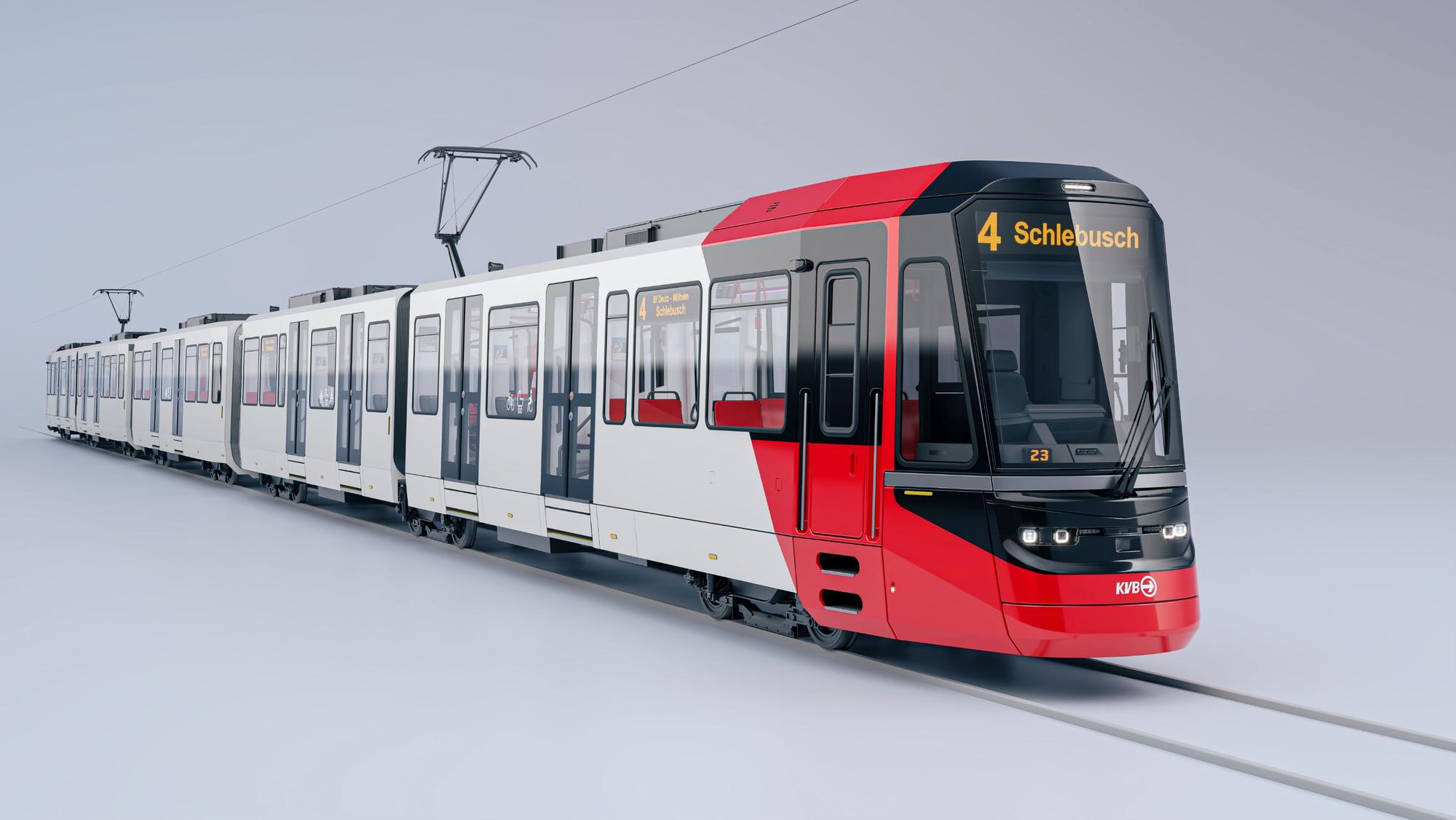 So sollen die neuen KVB-Stadtbahnen der Firma Stadler für das Hochflurnetz aussehen.