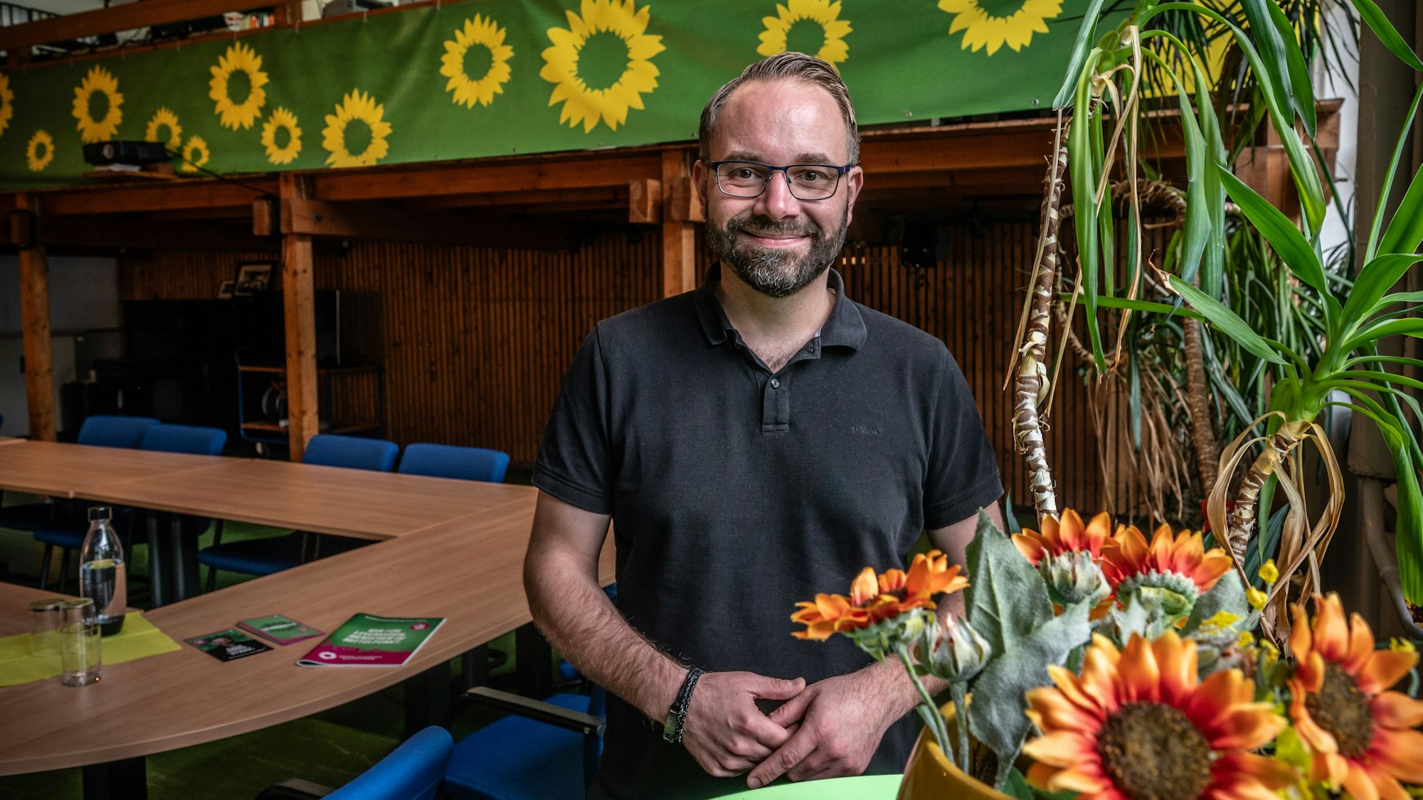 Sven Weiss, Oberbürgermeisterkandidat für die Grünen in Leverkusen. Bild: Ralf Krieger