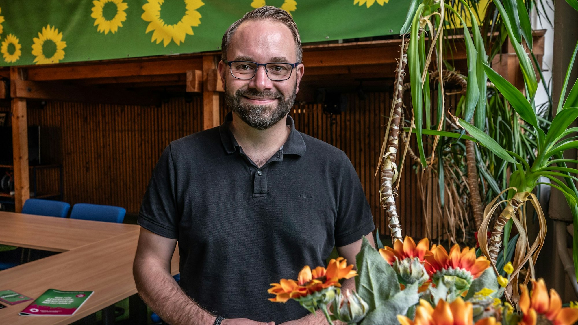 Sven Weiss, Oberbürgermeisterkandidat für die Grünen in Leverkusen. Bild: Ralf Krieger