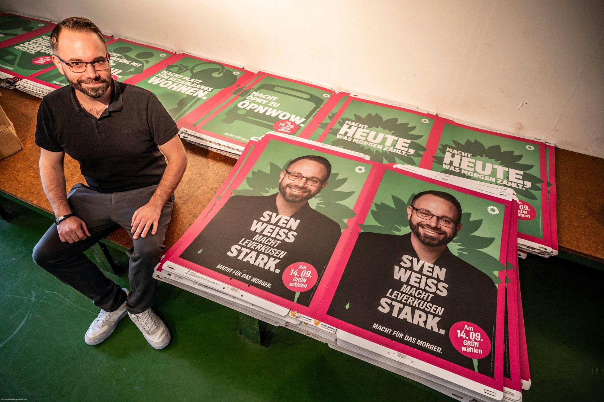 Sven Weiss, Oberbürgermeisterkandidat für die Grünen in Leverkusen. Bild: Ralf Krieger