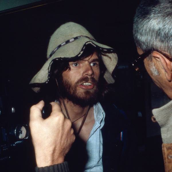 Extrembergsteiger Reinhold Messner bei der Ankunft am Flughafen München nach der Besteigung des Mount Everest.