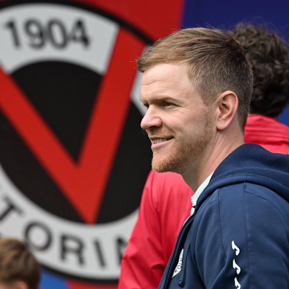 03.2025, xophax, 3.Liga Saison 2025/2026 Viktoria Köln Fototermin in Höhenberg Trainer Marian Wilhelm Köln *** 03 2025, xophax, Sport 3 Liga Season 2025 2026 Viktoria Köln Photo shoot in Höhenberg Coach Marian Wilhelm Köln