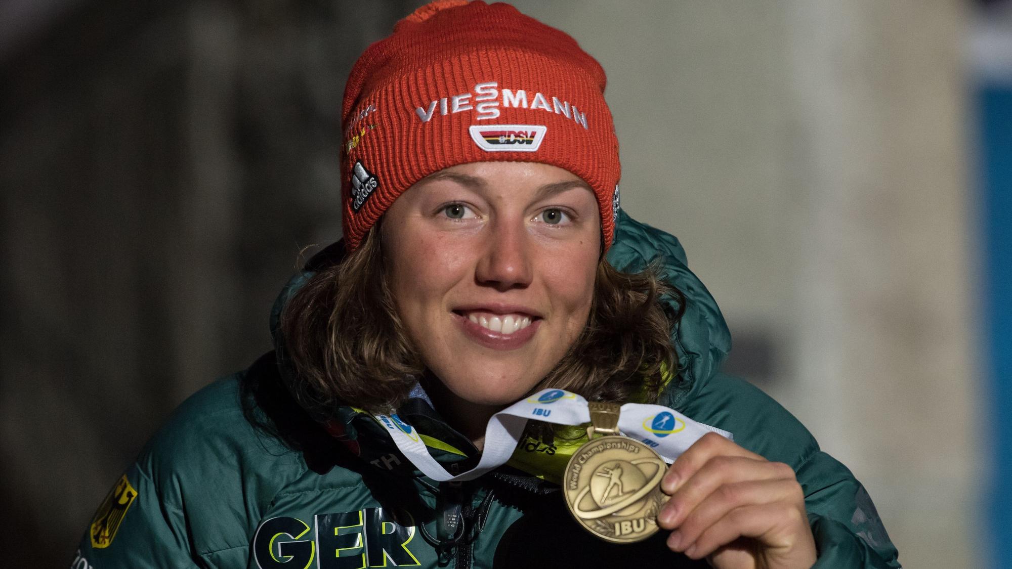 Laura Dahlmeier, hier 2019 bei der Biathlon-WM.
