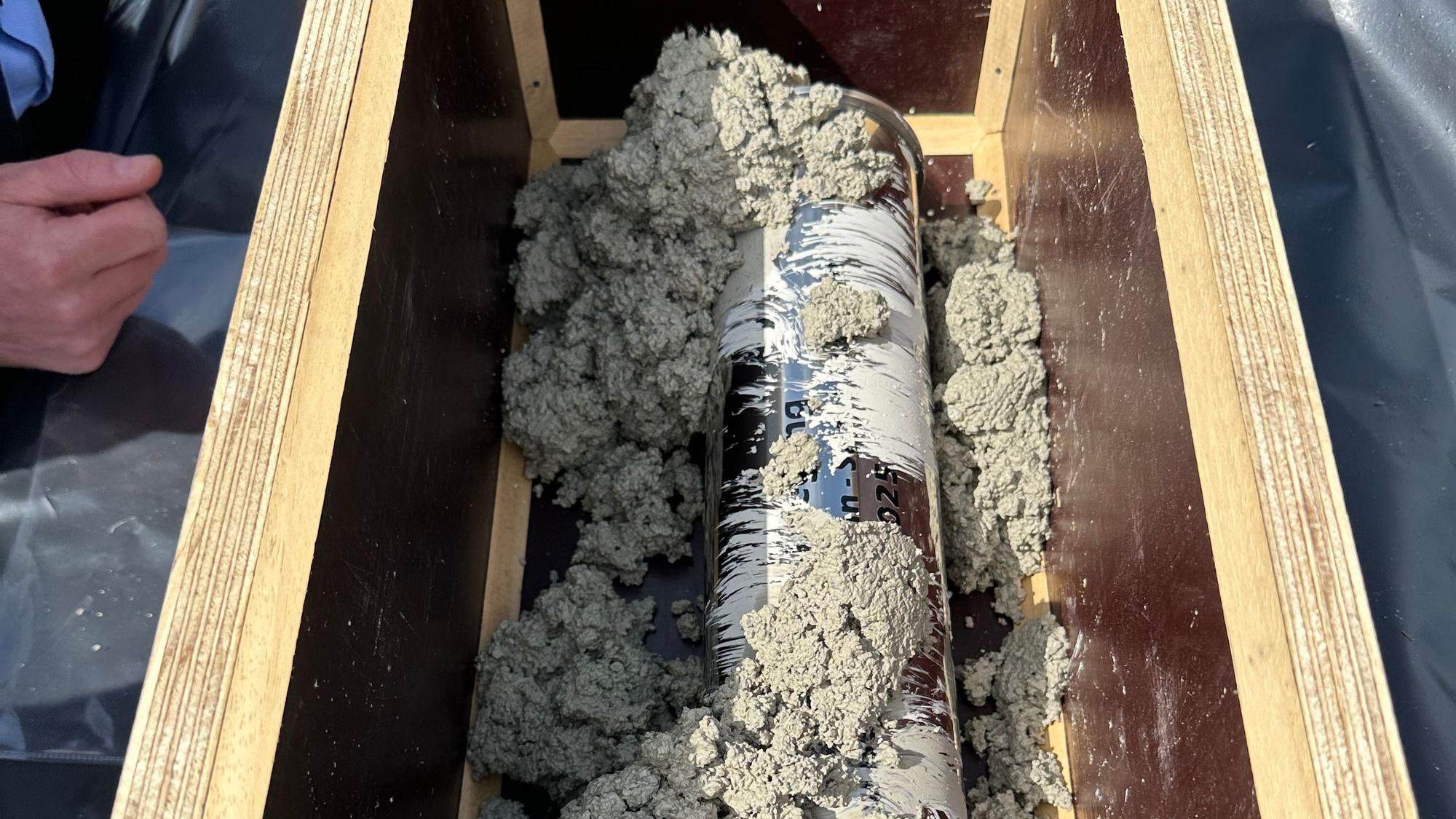 Die mit Dokumenten gefüllte Kartusche wurde auf der Baustelle einbetoniert.
