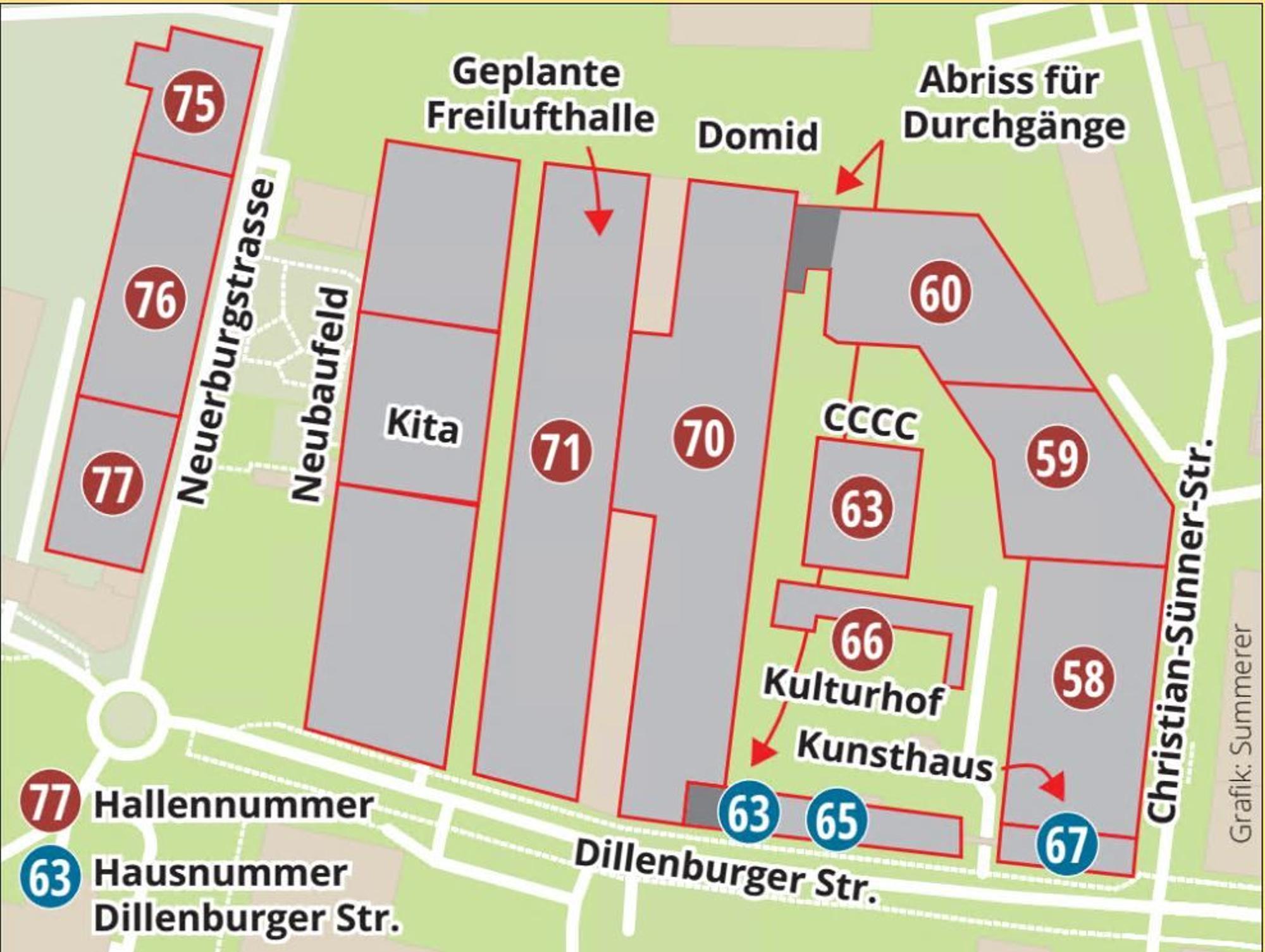 Die Hallen Kalk im Überblick.