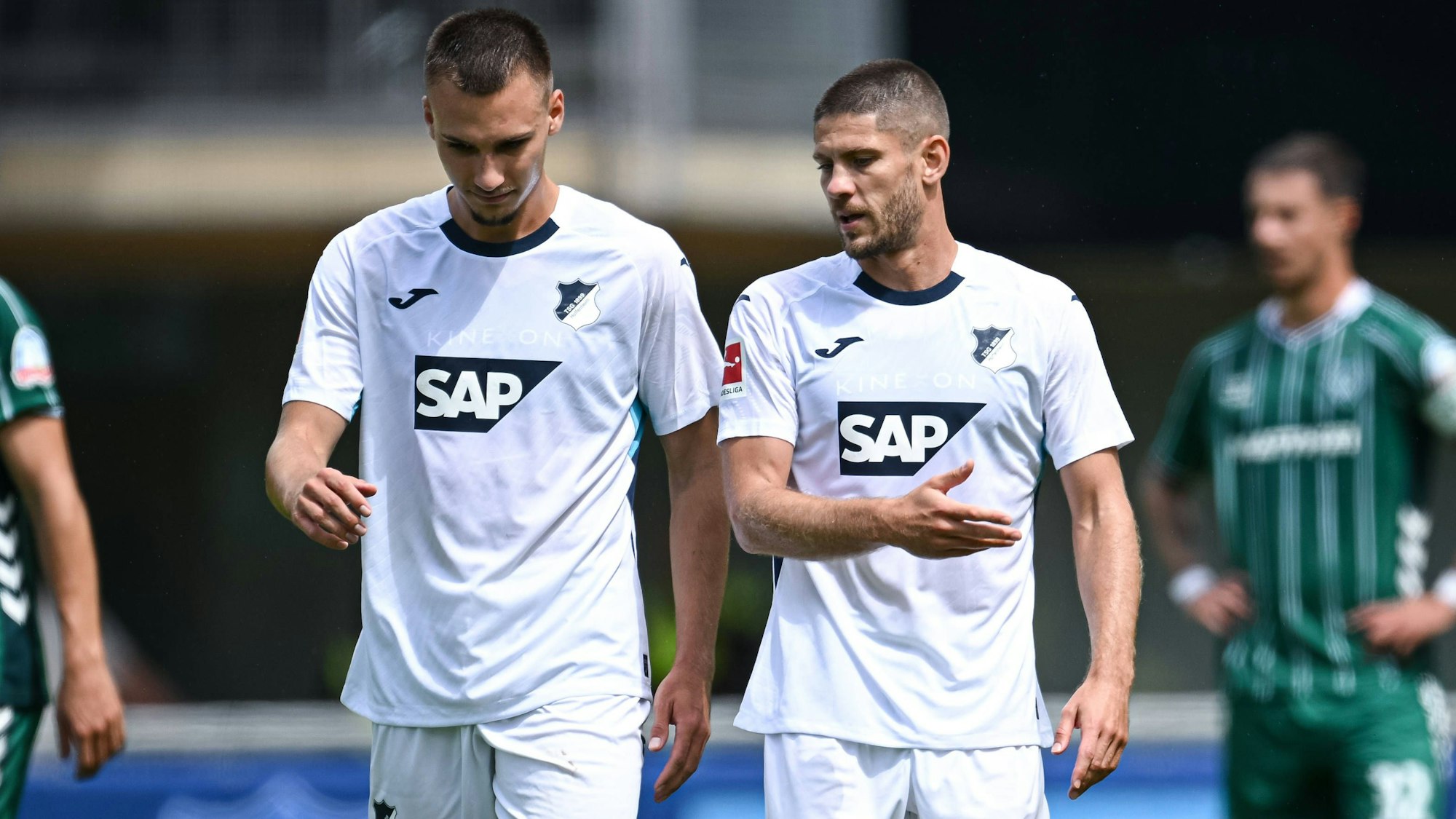 Tim Lemperle (links) im Trikot der TSG Hoffenheim im Zweikampf mit Andrej Kramaric (rechts).