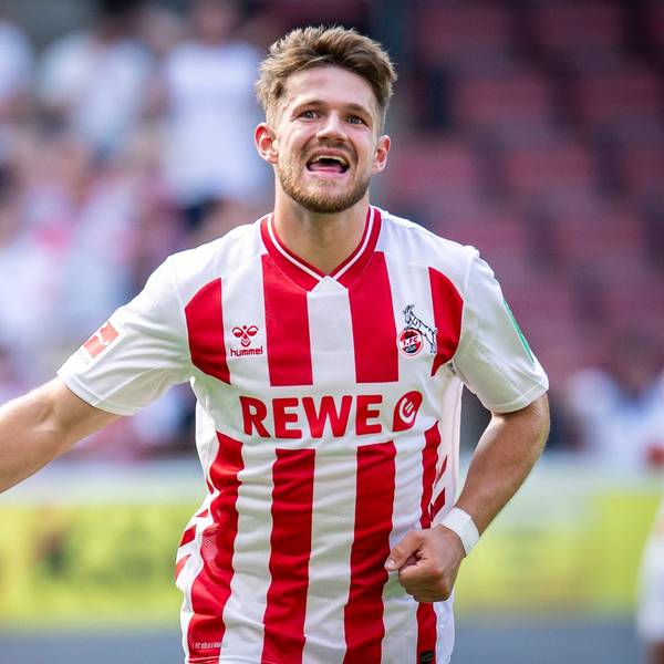 Jan Thielmann 1. FC Köln, 29 dreht jubelnd nach seinem zweiten Treffer zum 3:0 ab Testspiel 1. FC Köln - Atalanta Bergamo am 09.08.2025 im Rheinenergie-Stadion in Köln.