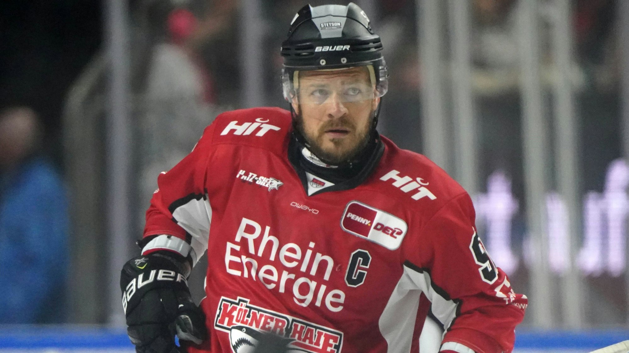 Köln, DEL, Saison 2024/2025, Playoffs Finale Spiel 2, Kölner Haie vs Eisbären Berlin , 19.04.2025. Lanxessarena Köln, Moritz Müller, Mueller, Kölner Haie *** Cologne, DEL, Season 2024 2025, Playoffs Final Game 2, Cologne Sharks vs. Eisbären Berlin , 19 04 2025 Lanxessarena Cologne, Moritz Mueller, Mueller, Cologne Sharks