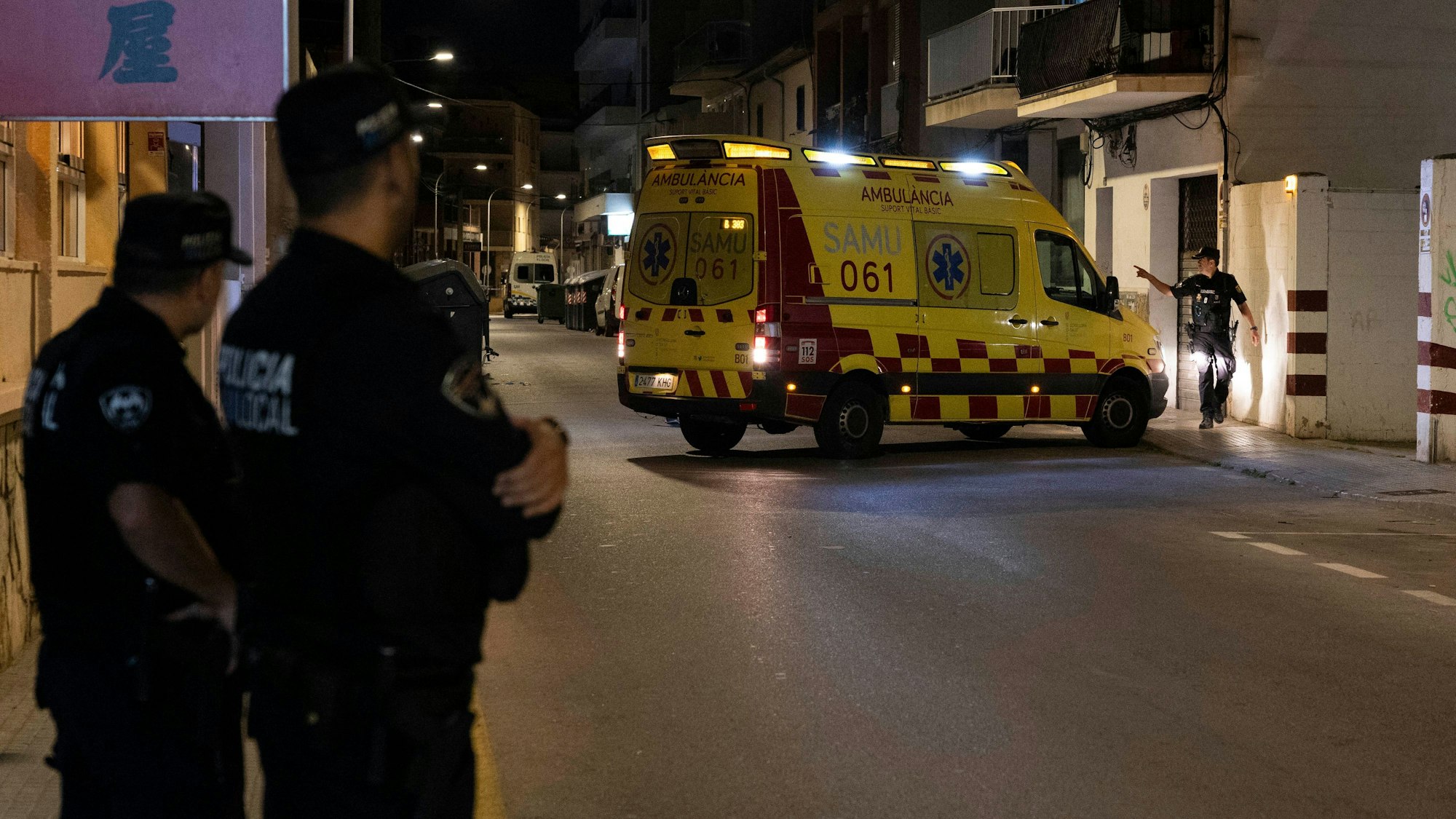 Ein Krankenwagen auf Mallorca im Einsatz.