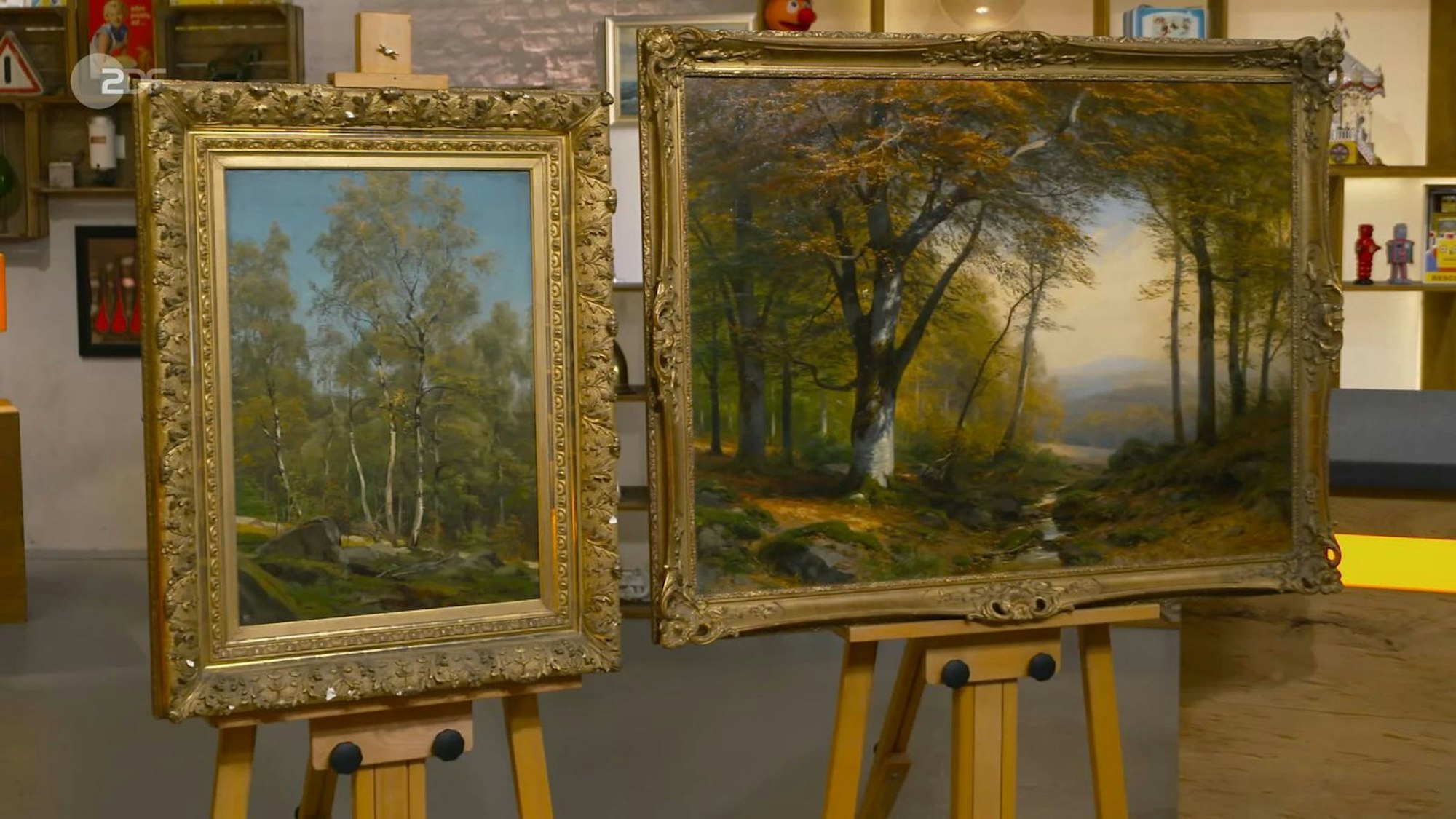 Die beiden Gemälde von Carl Ludwig Fahrbach aus den Jahren 1881 und 1897 hatten einen Gesamtwert von 1.800 bis 2.200 Euro.
(Bild: ZDF)