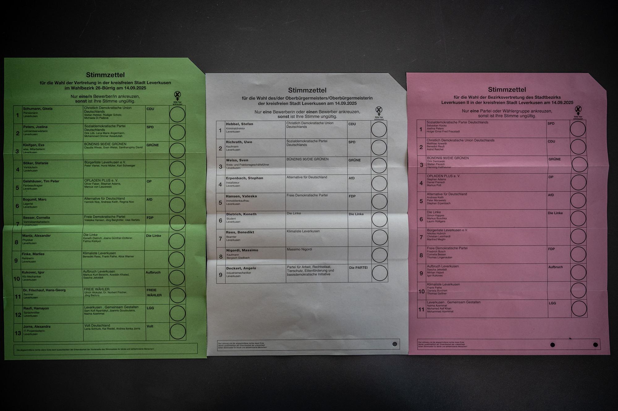 Stimmzettel zur Kommunalwahl. Das Briefwahlbüro zur Kommunalwahl und zur Wahl des Intergrationsrats ist seit dem 11. august geöffnet. Bild: Ralf Krieger