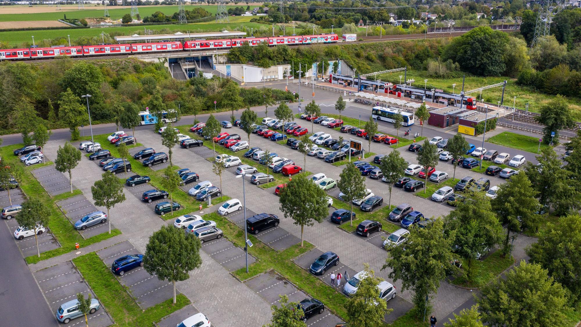 Der Park-and.Ride-Parkplatz Weiden-West