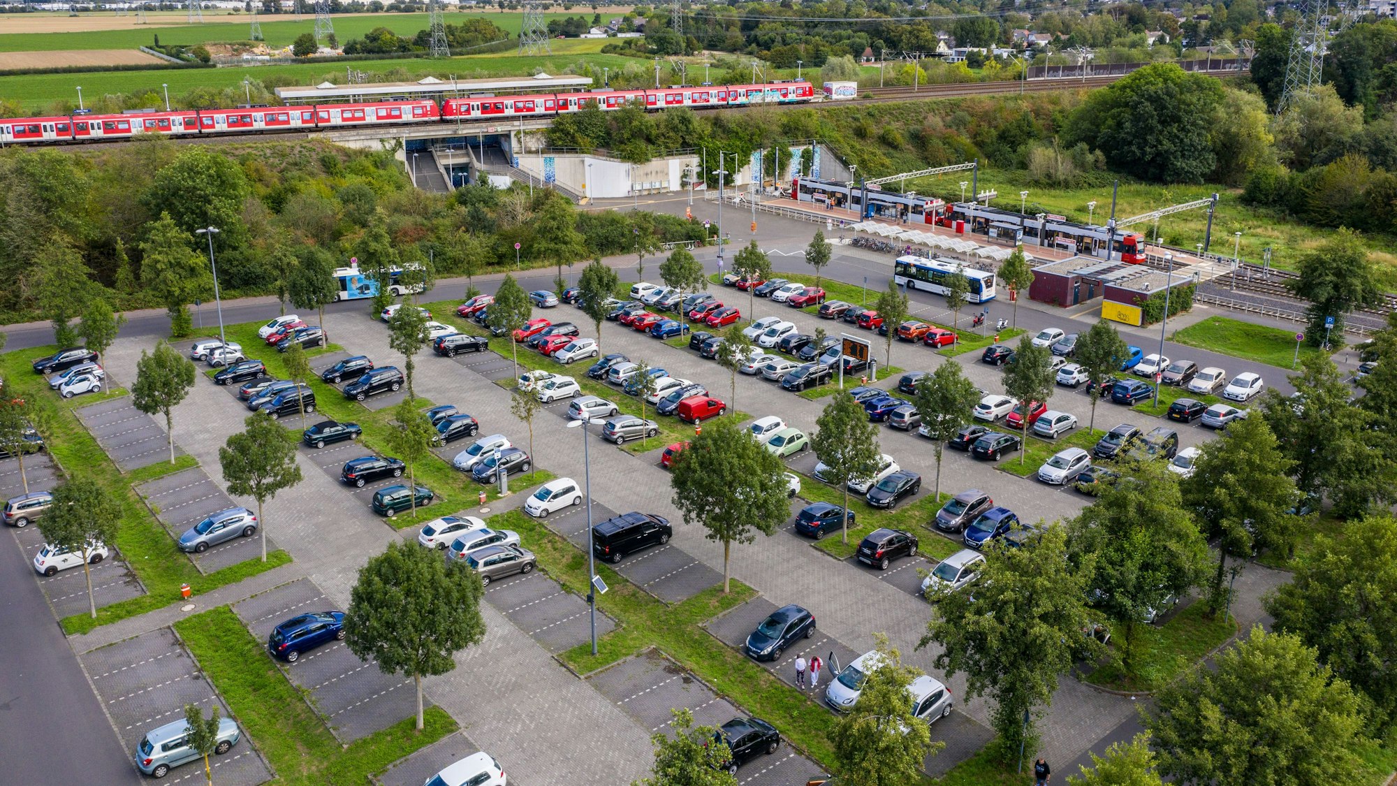 Der Park-and.Ride-Parkplatz Weiden-West