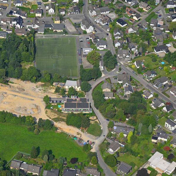 Luftbild vom Neubaugebiet in Gummersbach-Strombach.