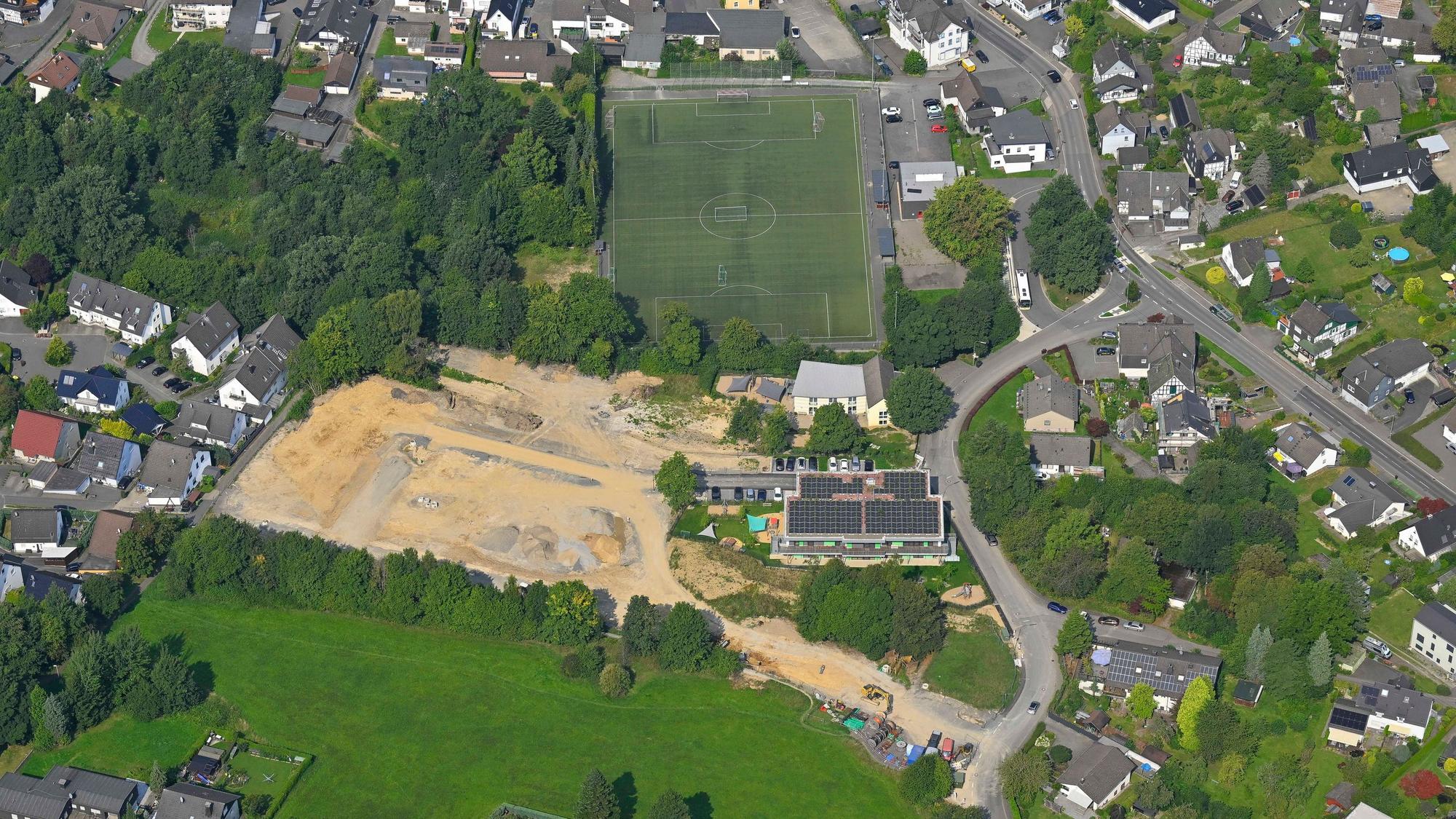 Luftbild vom Neubaugebiet in Gummersbach-Strombach.