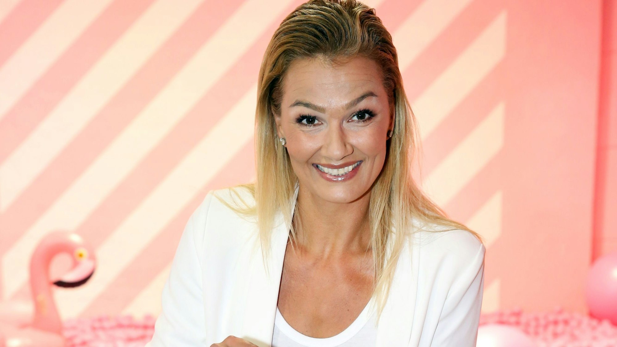Franziska van Almsick beim Presseevent „Frühstück mit Prominenten“ der Initiative Milch im Supercandy Pop-Up Museum in Köln