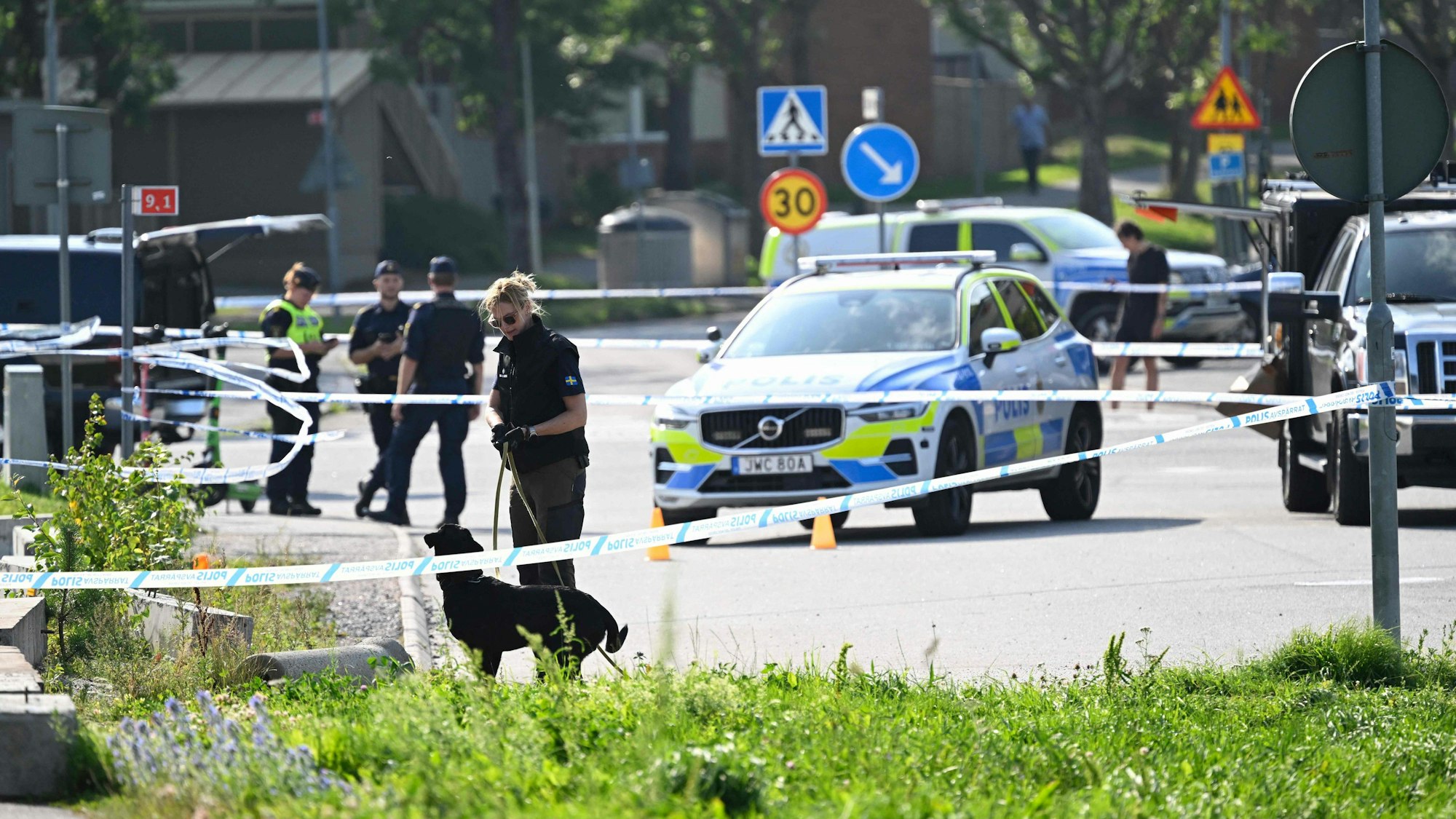 Bei den Fahndungsmaßnahmen wurden auch Personensuchhunde eingesetzt.