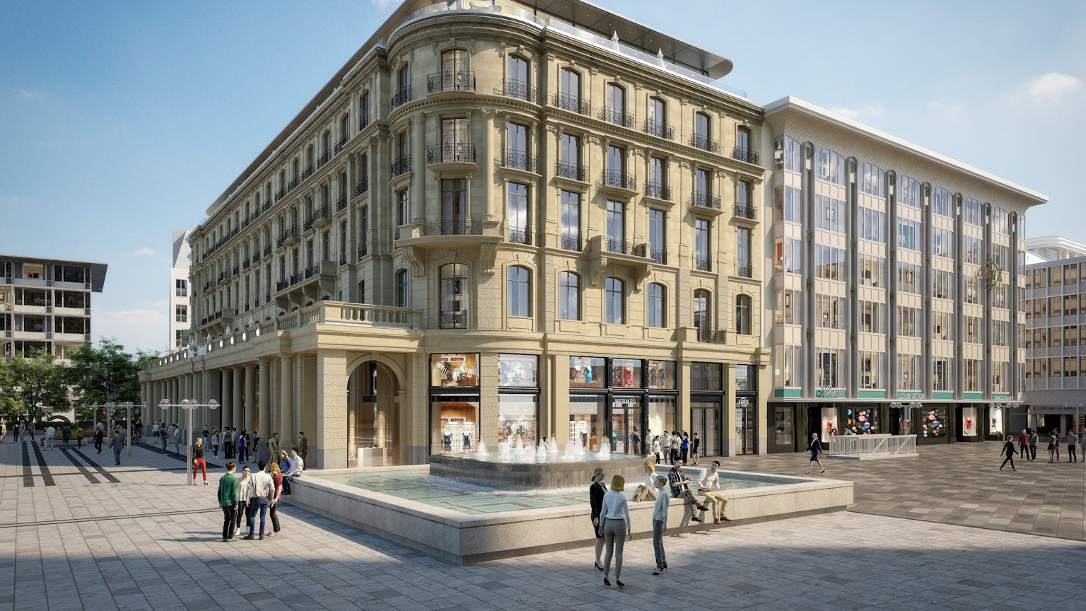 Diese Visualisierung zeigt das Dom-Hotel in Köln.