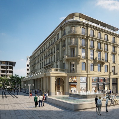 Diese Visualisierung zeigt das Dom-Hotel in Köln.