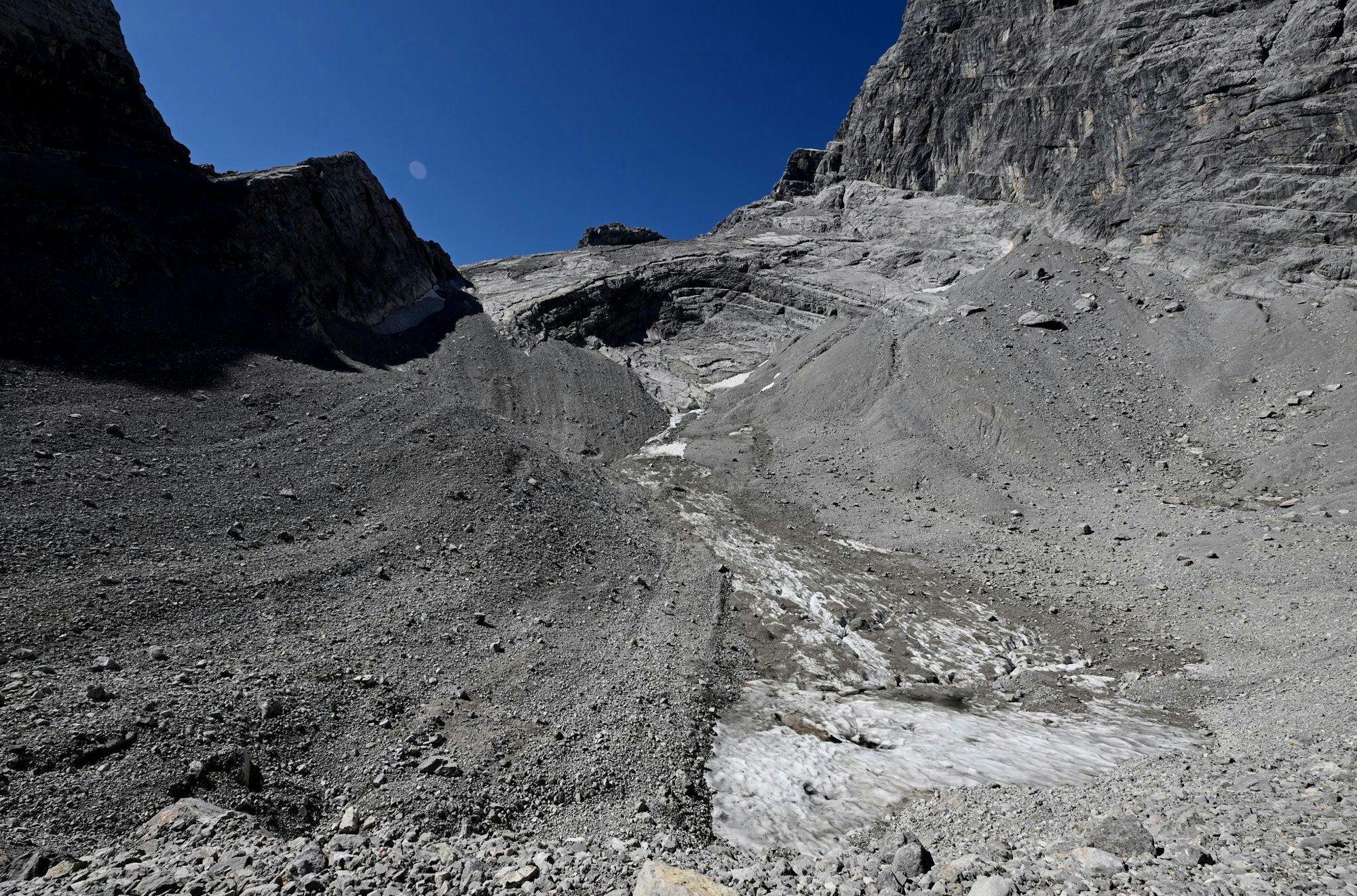 Was vom Watzmanngletscher übrig ist im Jahr 2025.