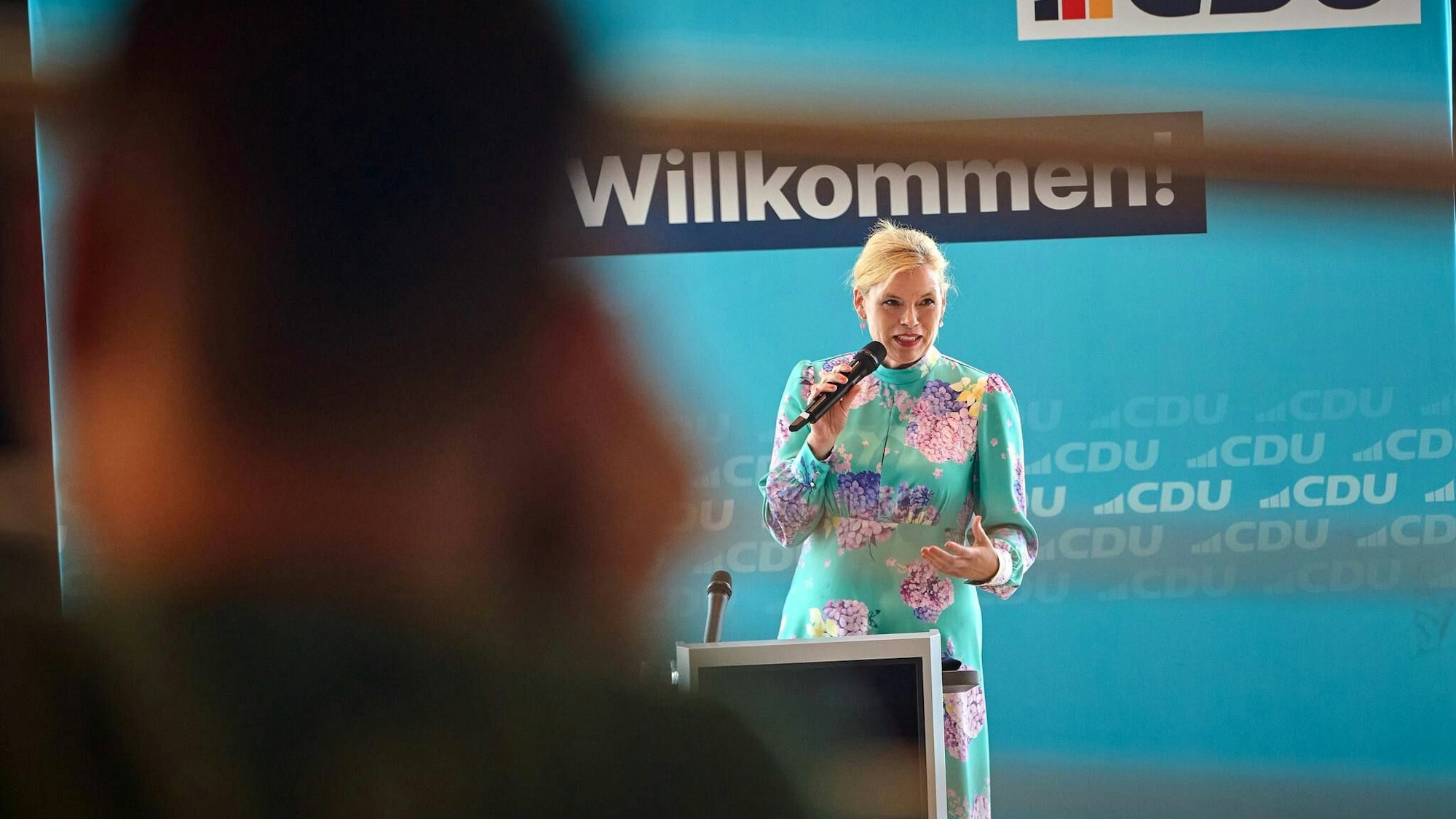 Julia Klöckner (CDU), Bundestagspräsidentin, spricht beim Sommerfest der CDU Koblenz. .