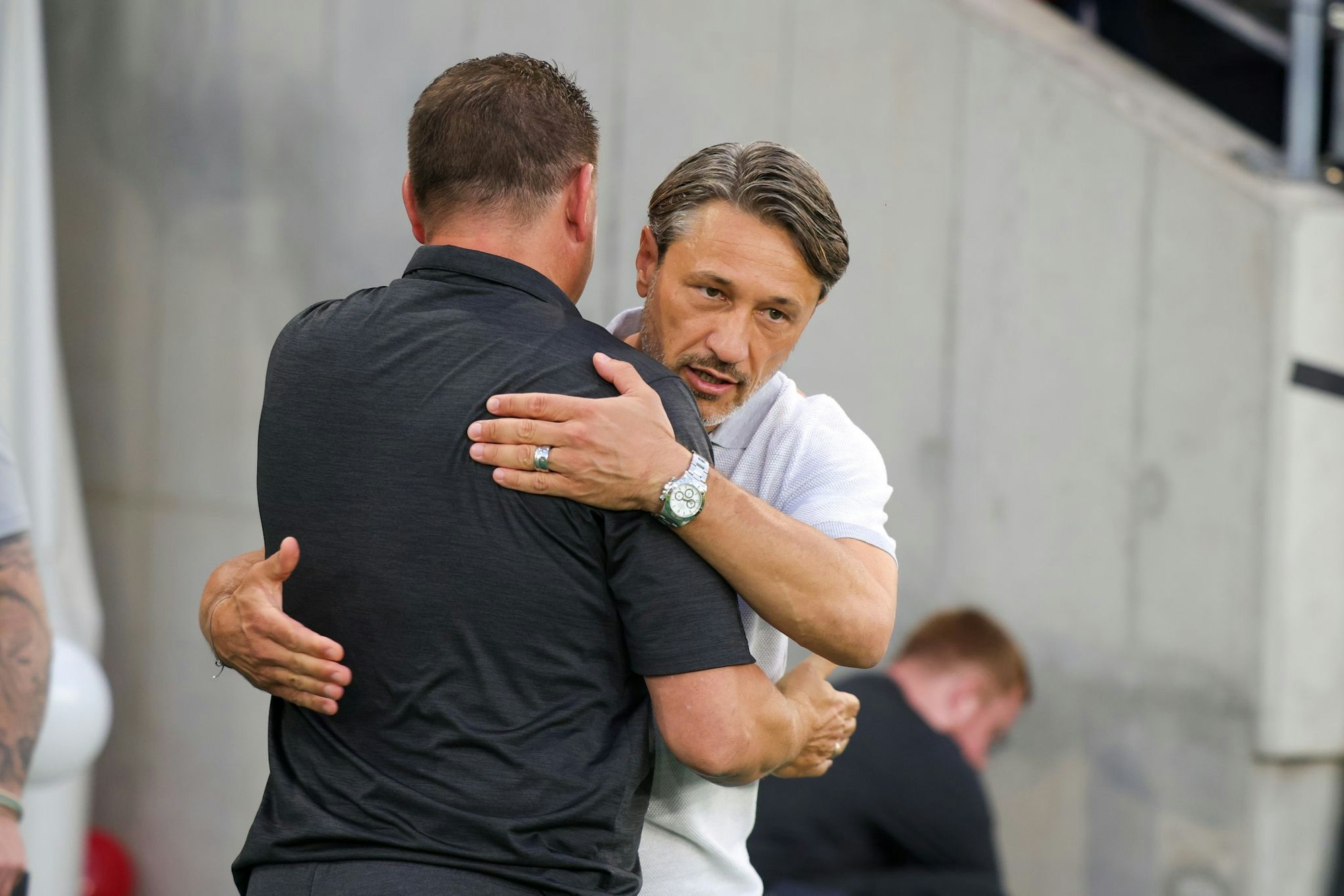 Stellten sich gemeinsam gegen die Hetze: Trainer Koschinat und Kovac.