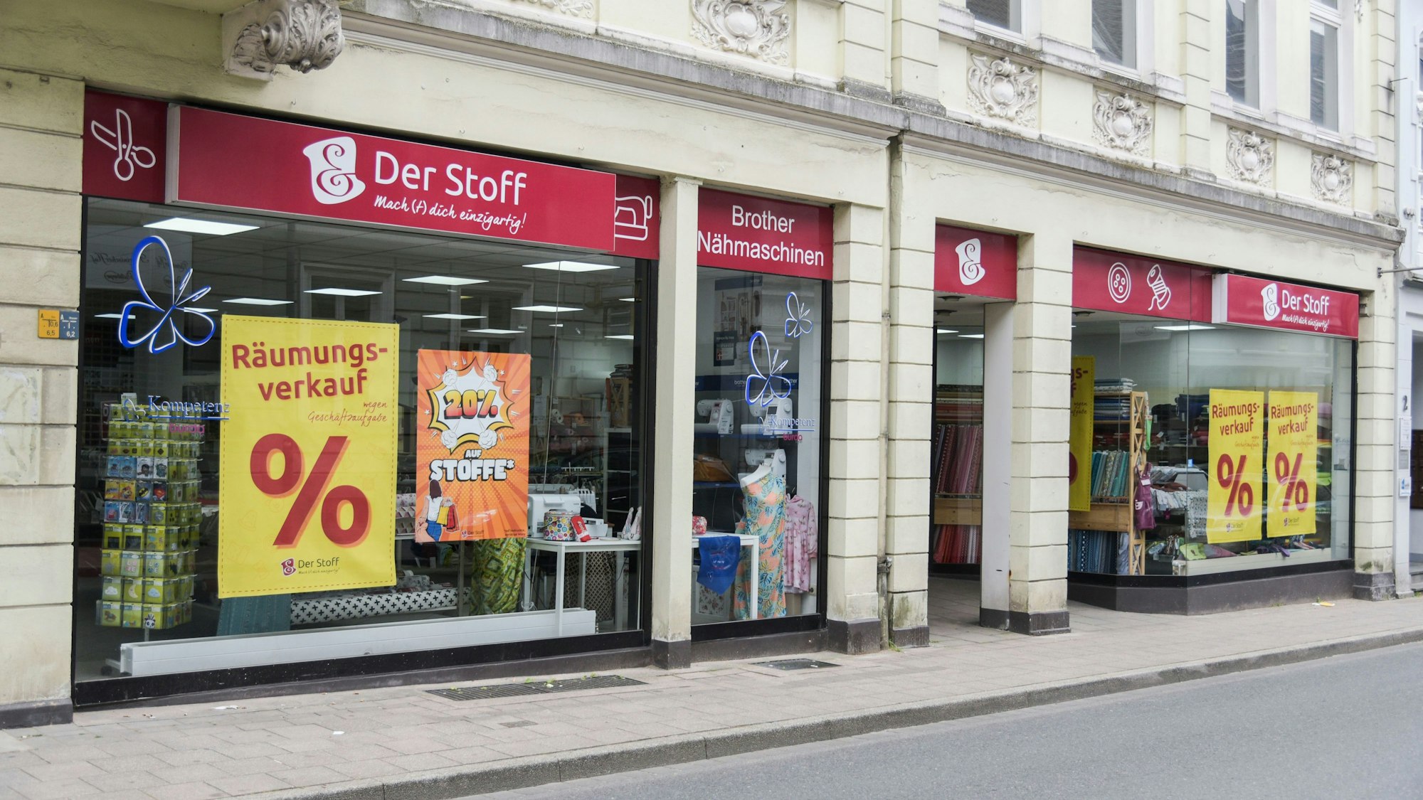 Ladenlokal von „Der Stoff“ in Velbert.