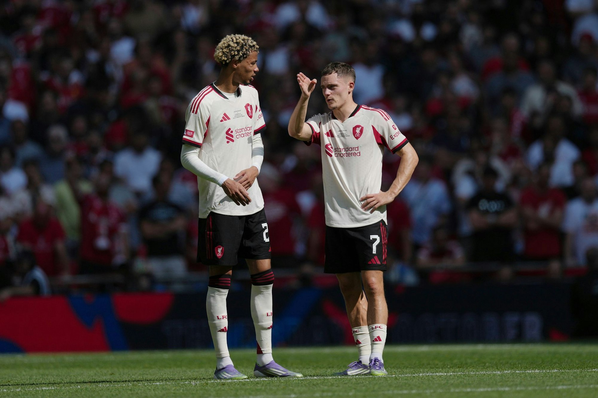 Jetzt in Liverpool: Die ehemaligen Bundesliga-Stars Hugo Ekitike (l) und Florian Wirtz.