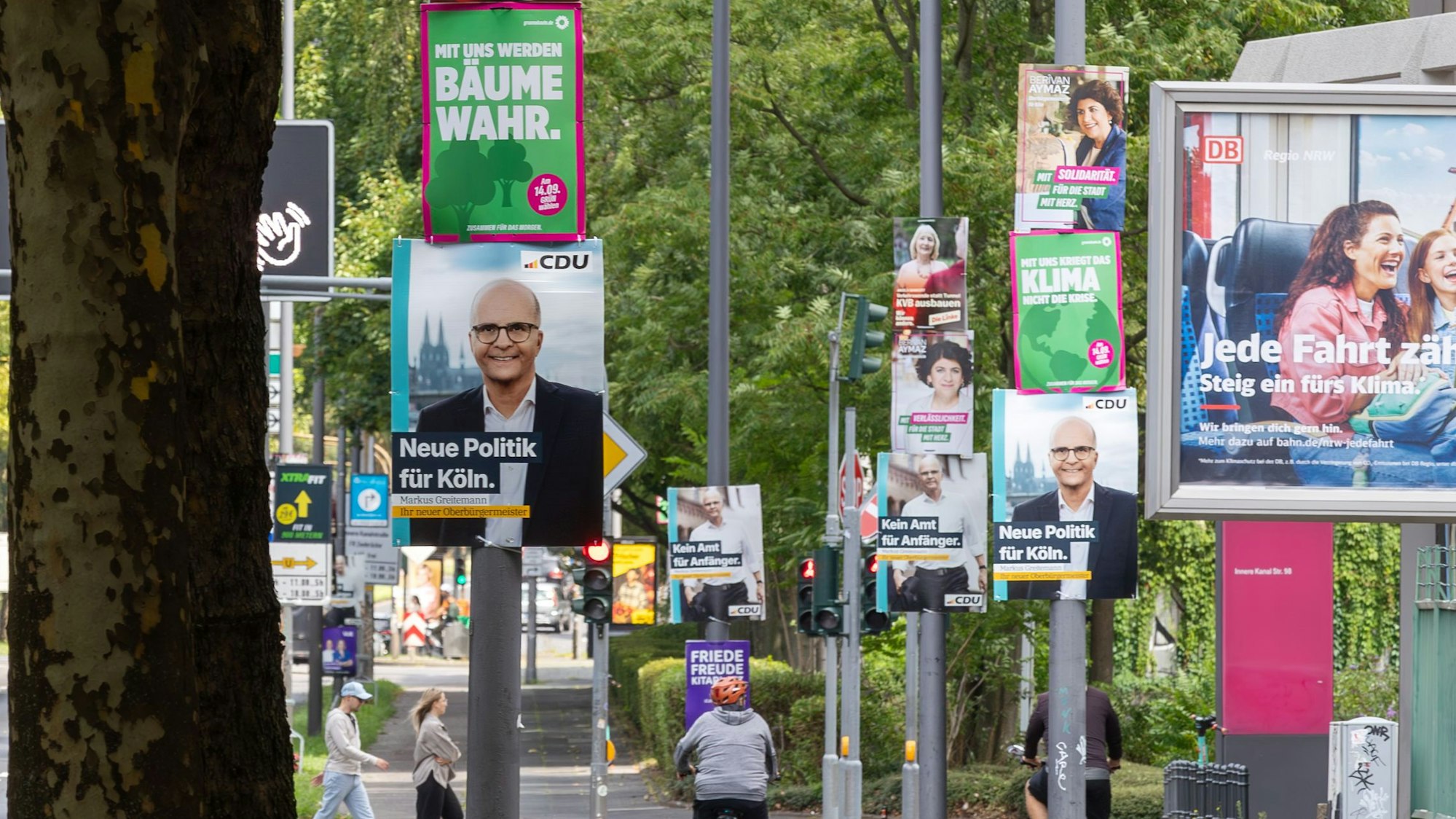 03.08.2025
Köln:
Kommunalwahl 2025: Seit Freitag ist die Wahlwerbung im öffentlichen Straßenraum erlaubt. Zahlreiche Wahlplakate zur Wahl sind seitdem im Stadtbild zu sehen.
Innere Kanalstr
Foto: Martina Goyert