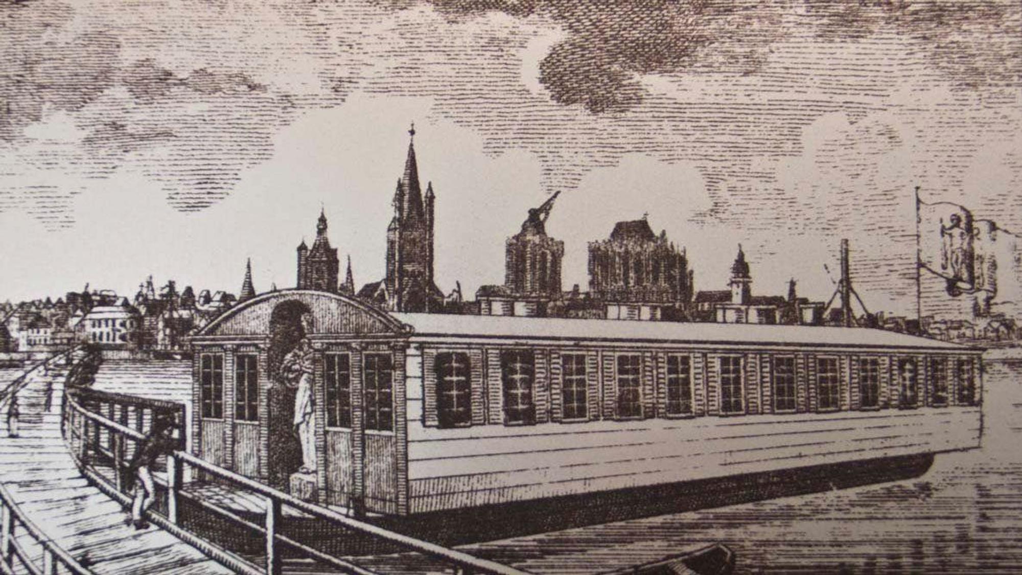Das erste Badeschiff wurde 1823 in Köln eröffnet.