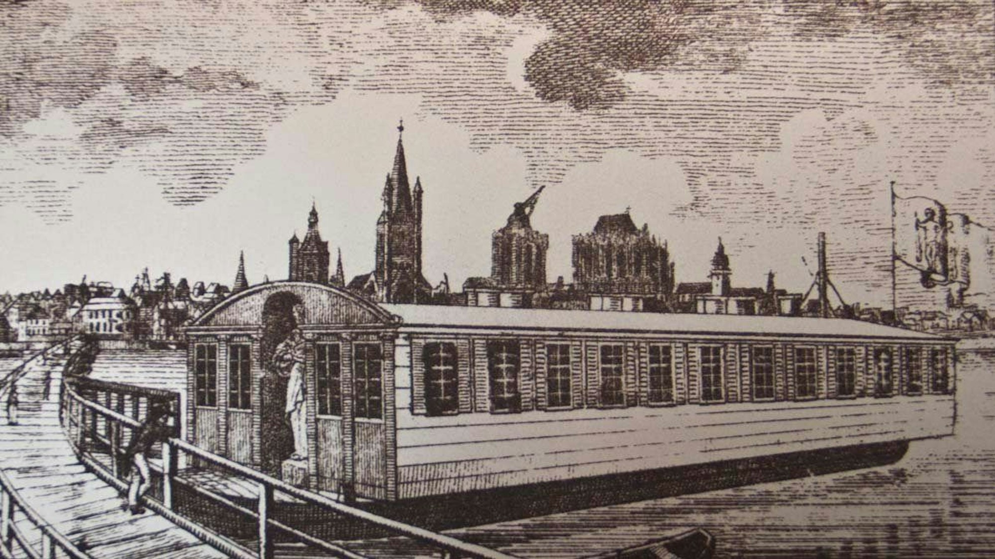 Das erste Badeschiff wurde 1823 in Köln eröffnet.