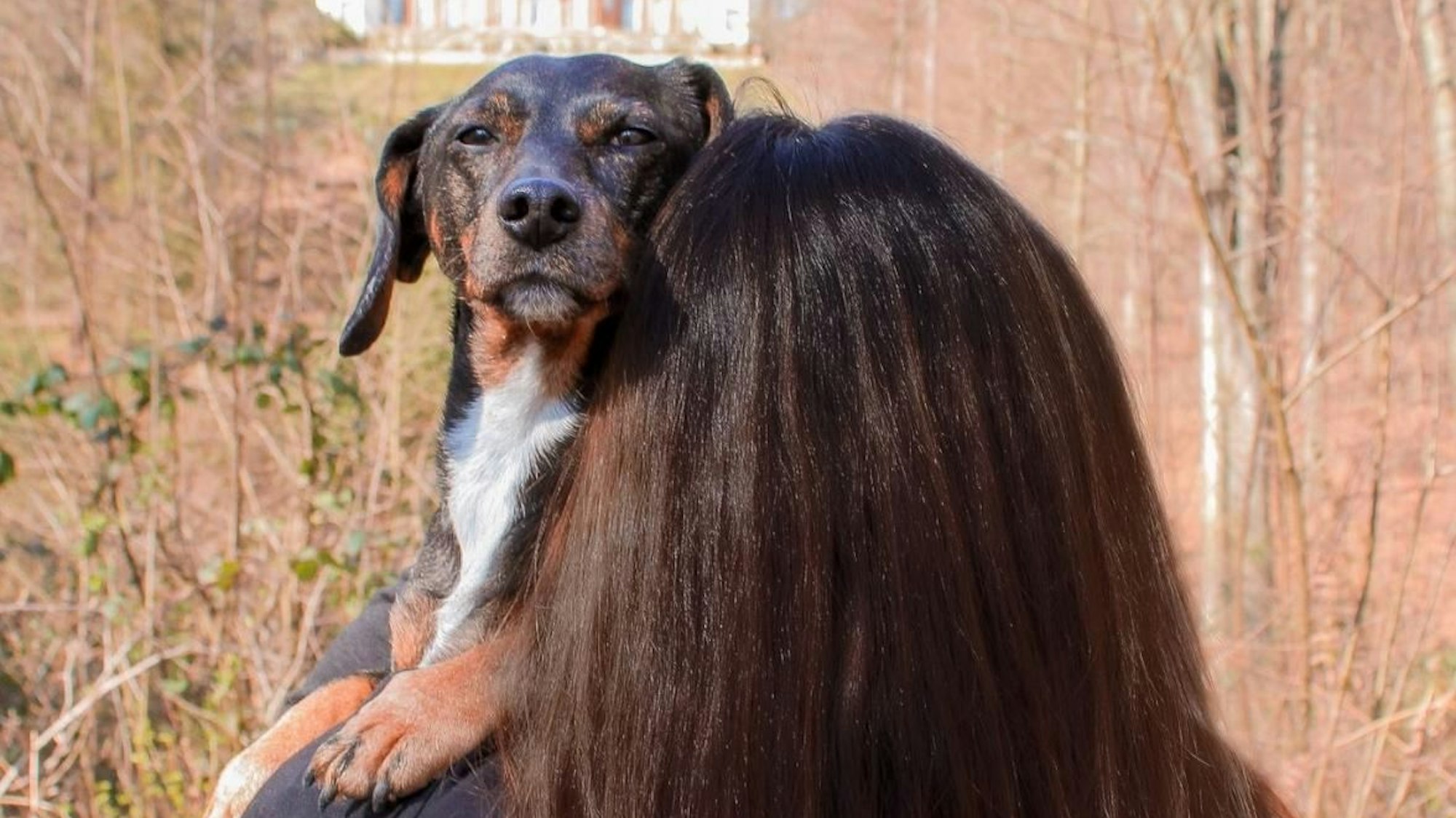 Sabrina mit ihrem ersten, mittlerweile gestorbenen Assistenzhund. Die Krankenkasse lehnt die Kostenübernahme für einen neuen Hund ab.