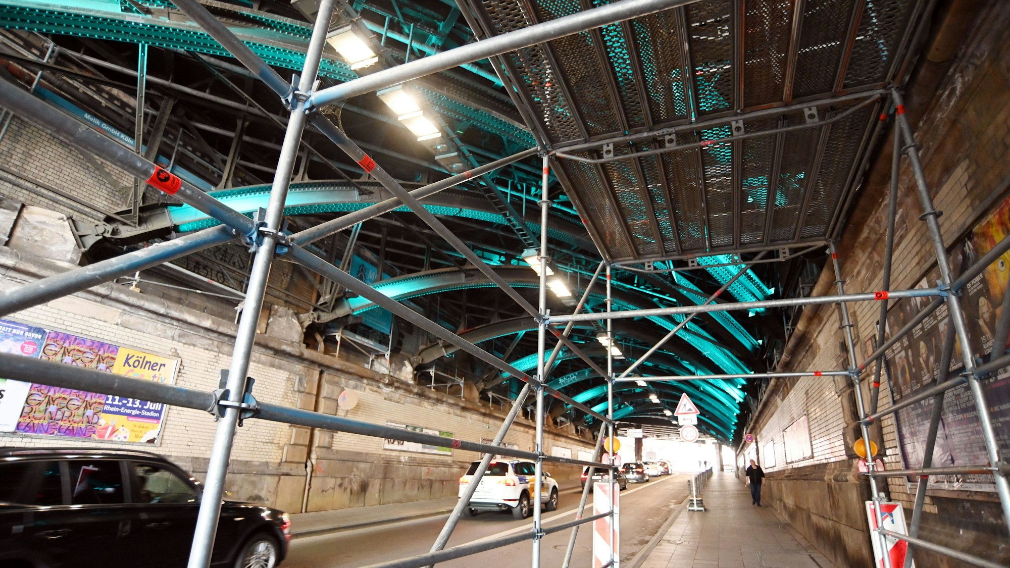 Der Tunnel Trankgasse ist mit einem Gerüst versehen. Er muss neu gebaut werden