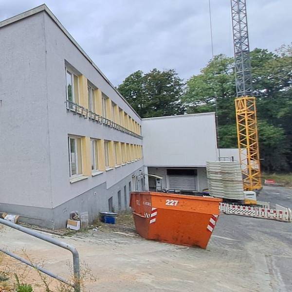 Die Baustelle an der Förderschule in Wermelskirchen im August 2025