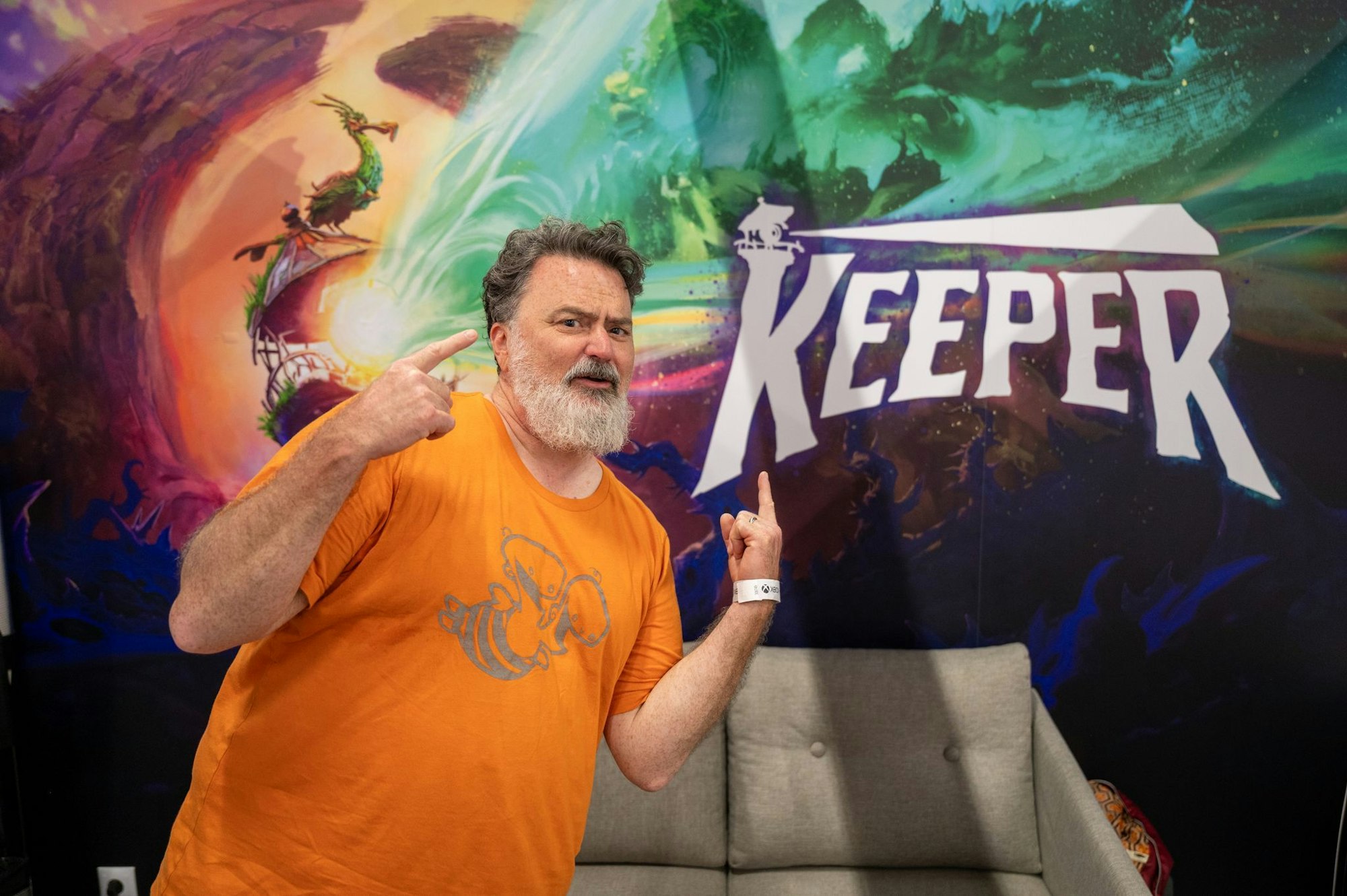 Studiochef Tim Schafer präsentiert auf der Gamescom das Spiel «Keeper», das durch die Pandemie und Spaziergänge in der Natur inspiriert ist.