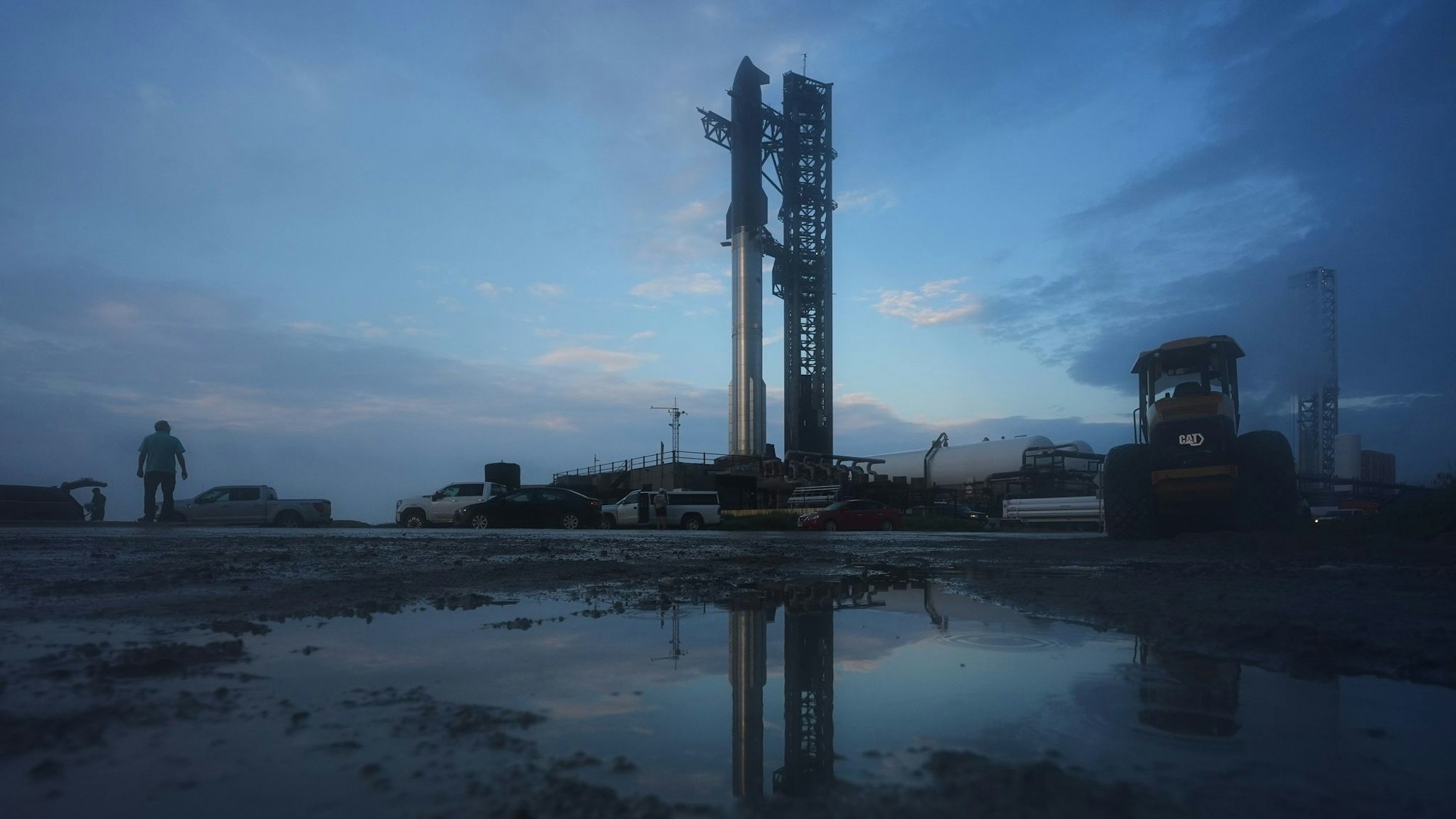 Das Starship wird für einen Testflug in Texas vorbereitet. (Archivbild)